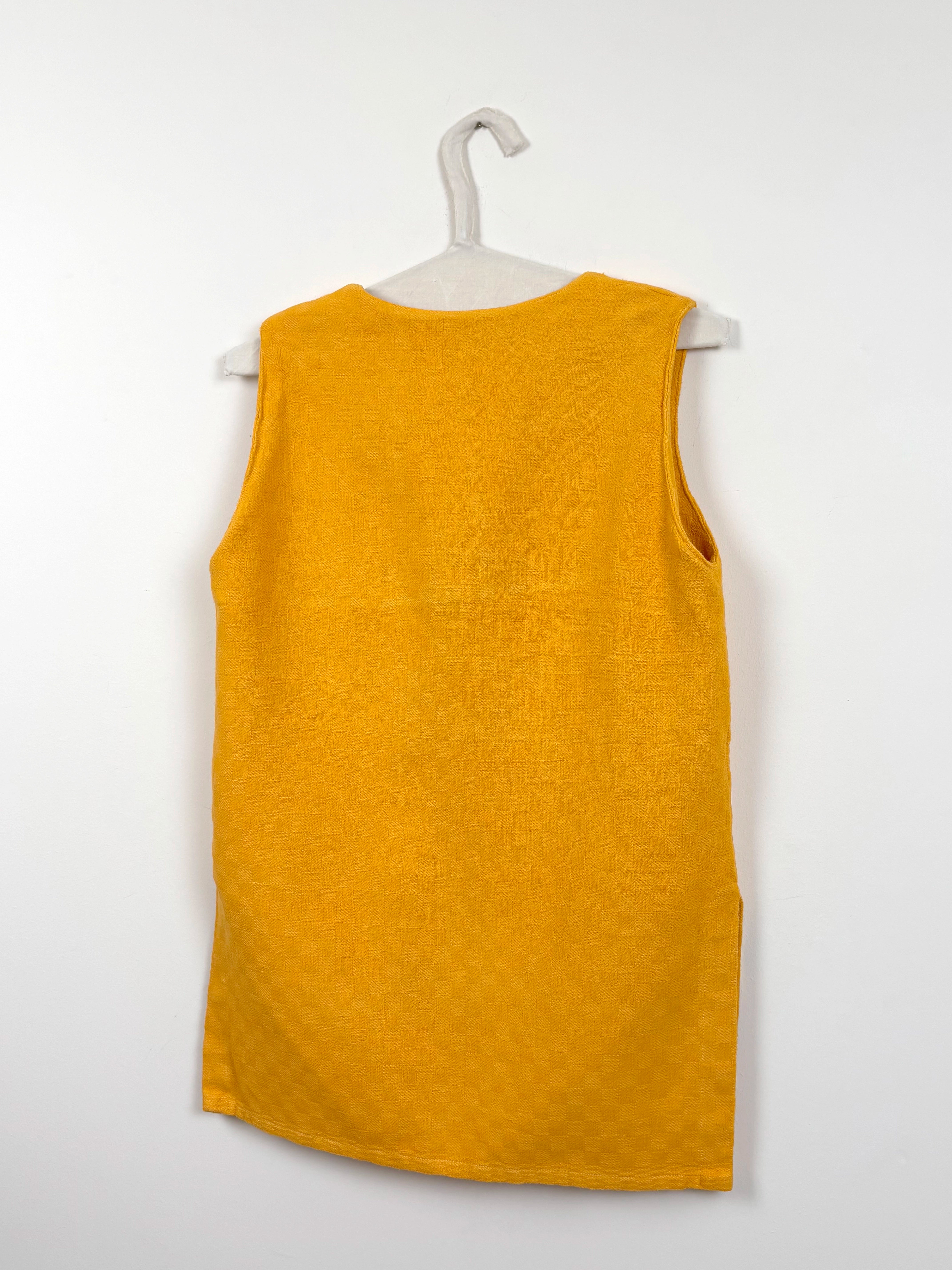 Vibrant yellow dyed long vest