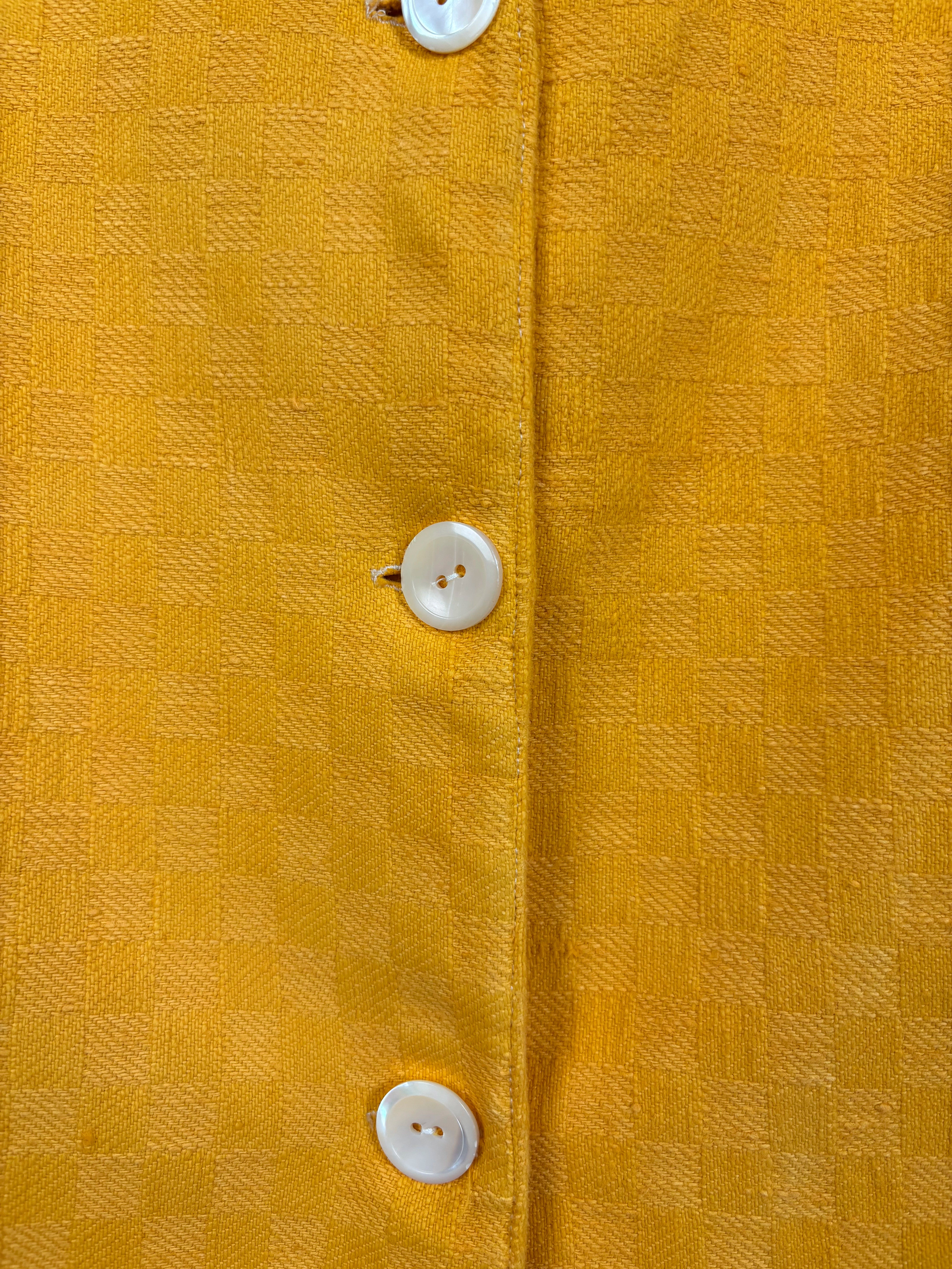 Vibrant yellow dyed long vest