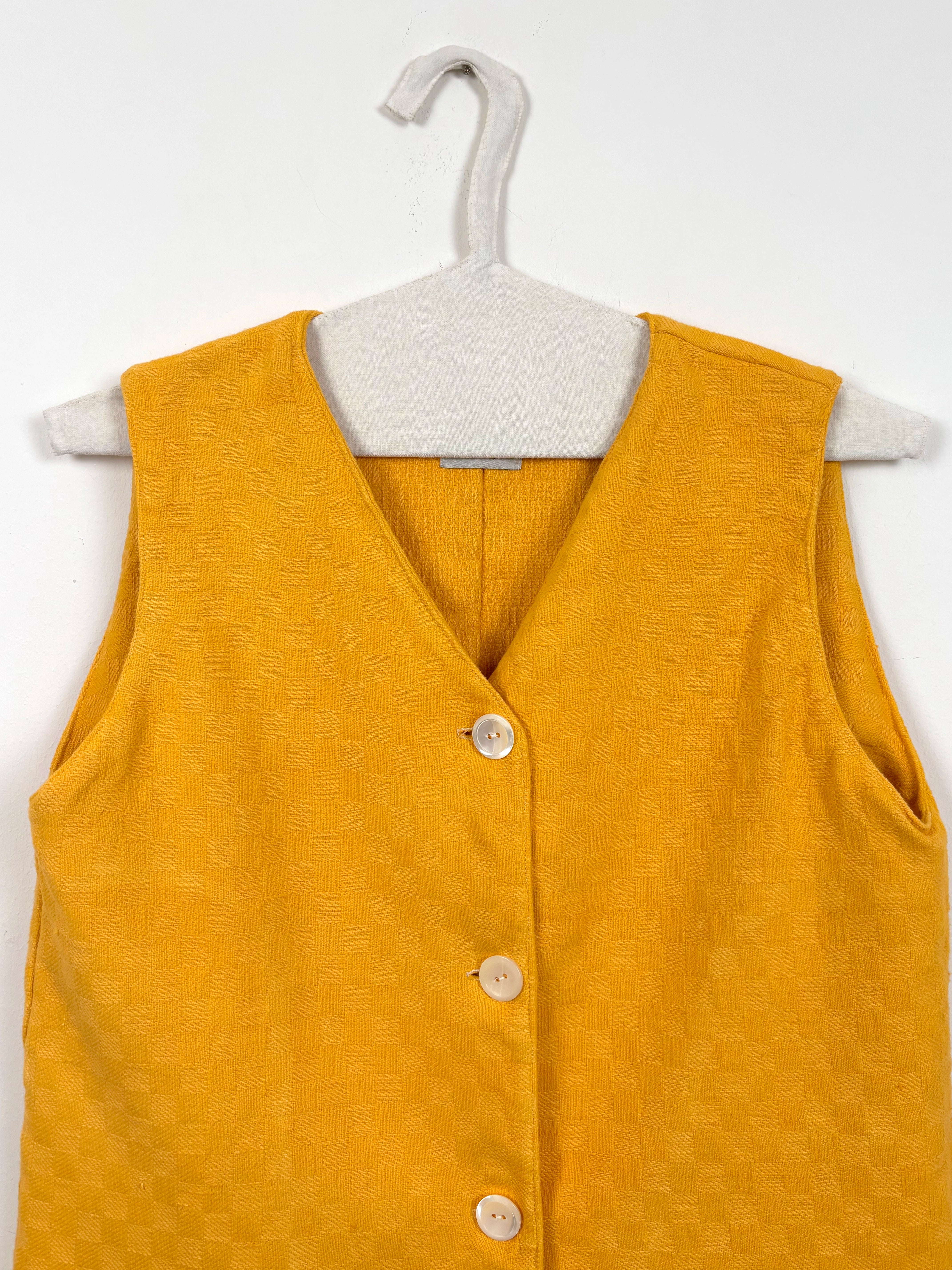 Vibrant yellow dyed long vest