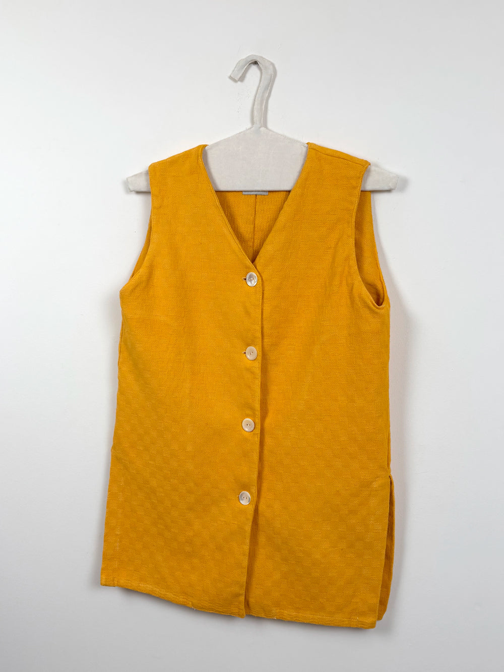 Vibrant yellow dyed long vest