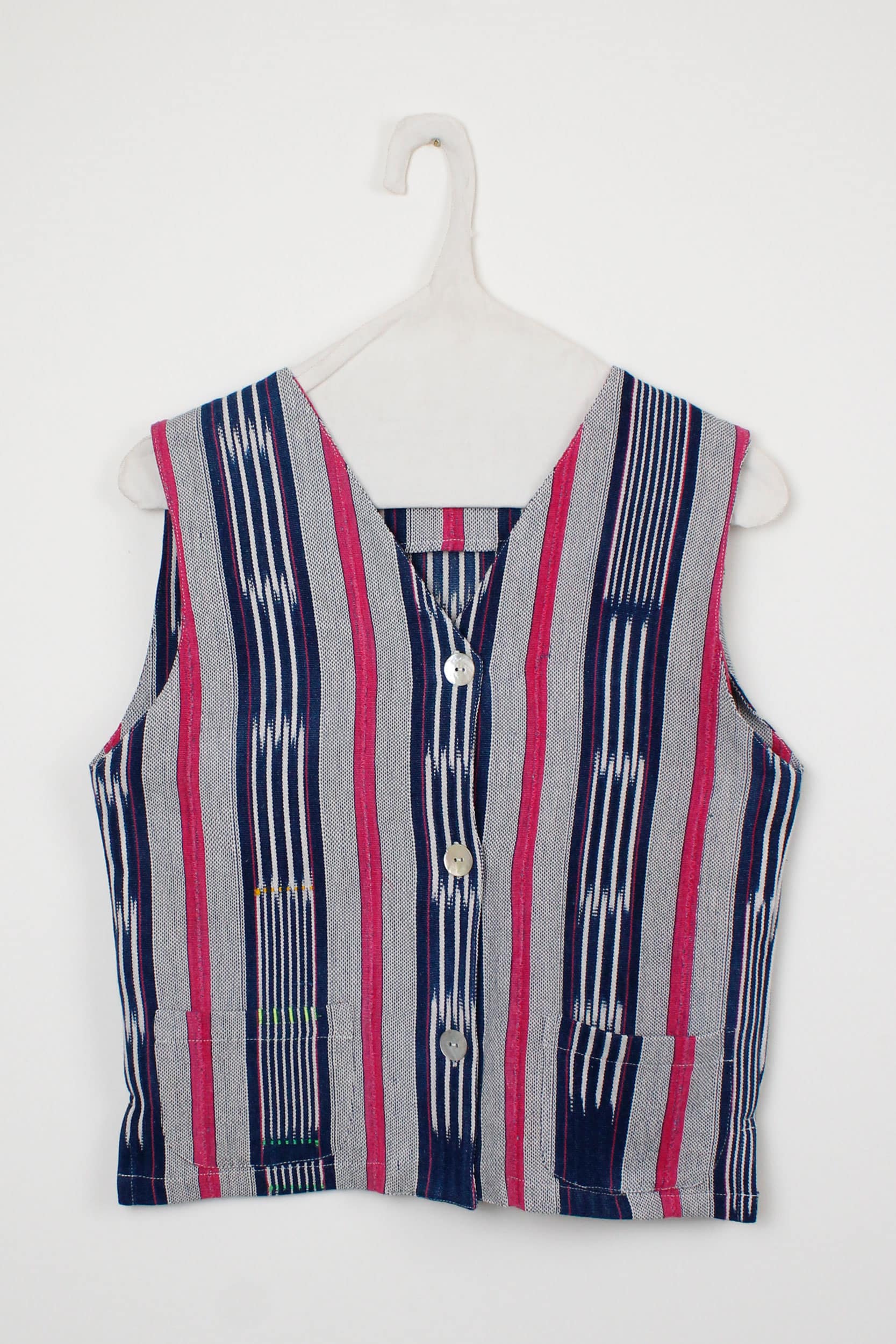 Blue & pink striped vest