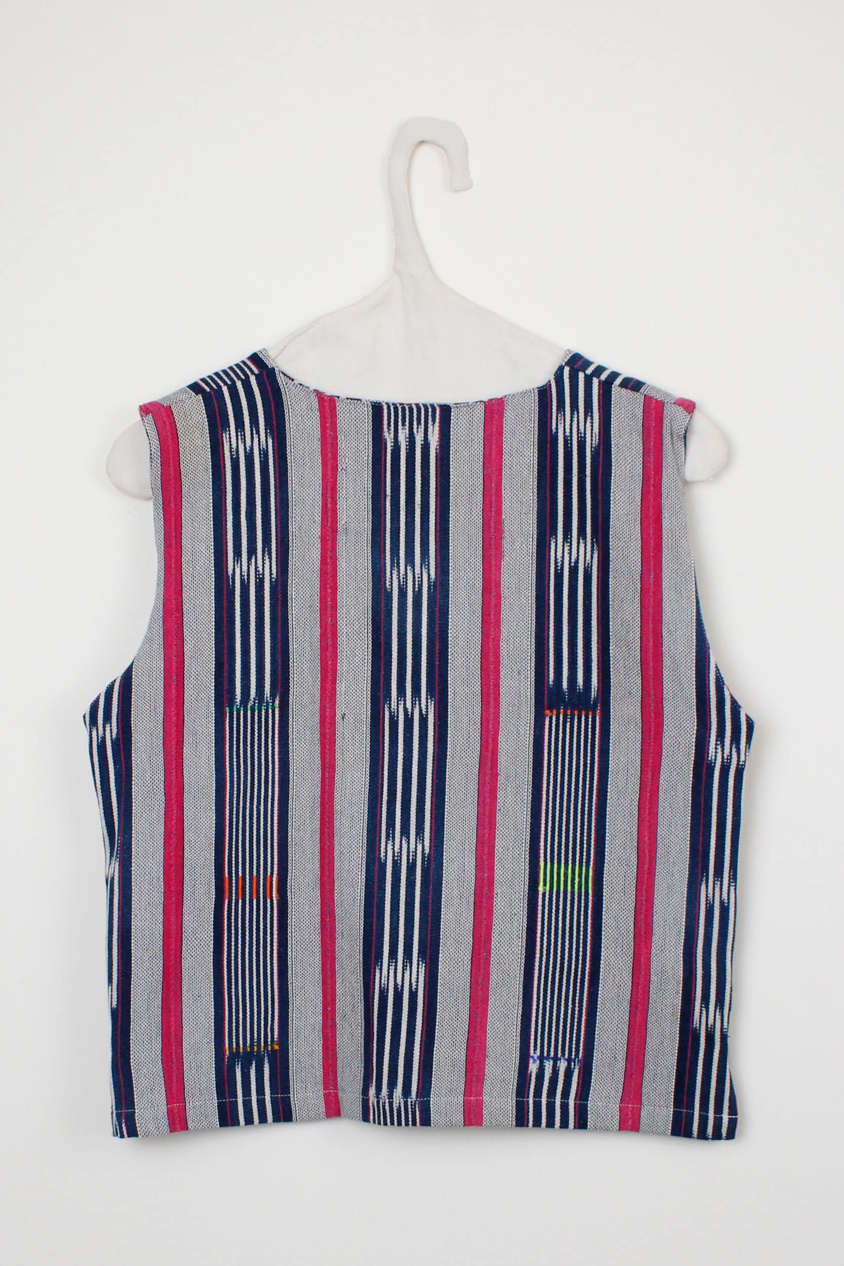 Blue & pink striped vest