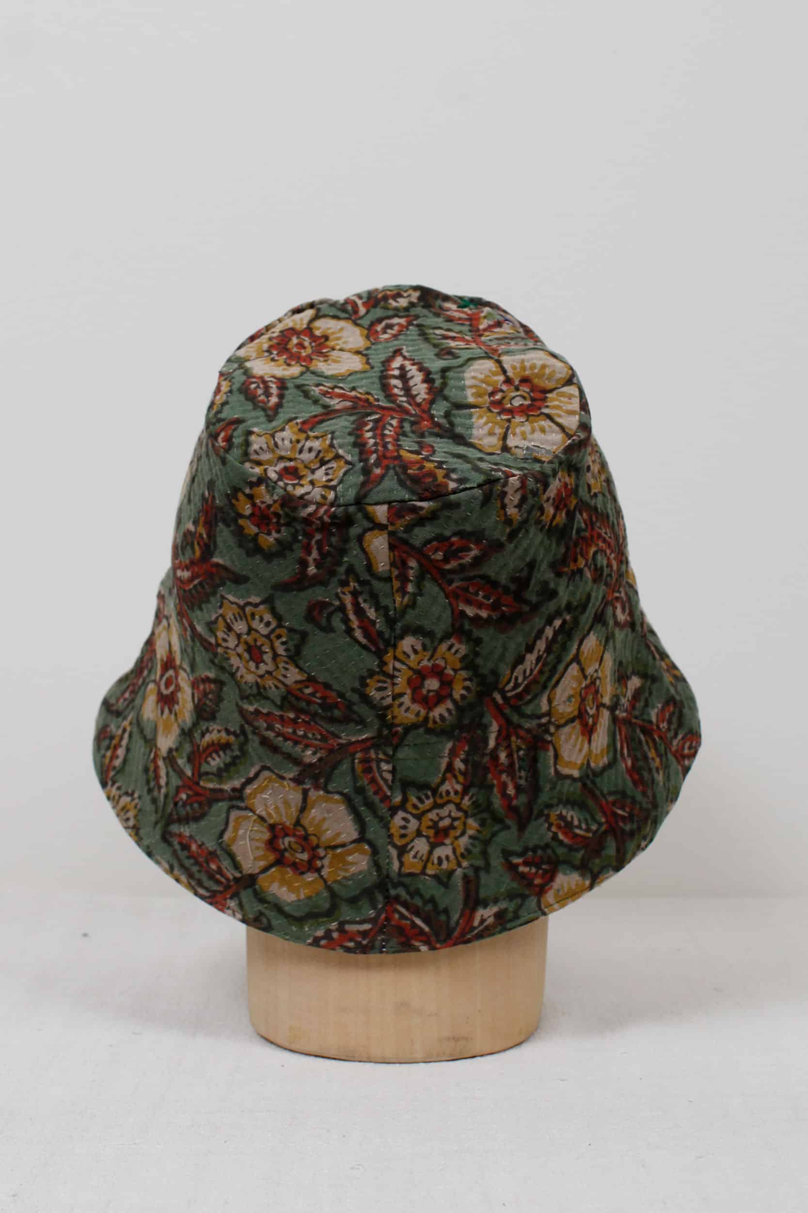 Green & yellow flowers hat