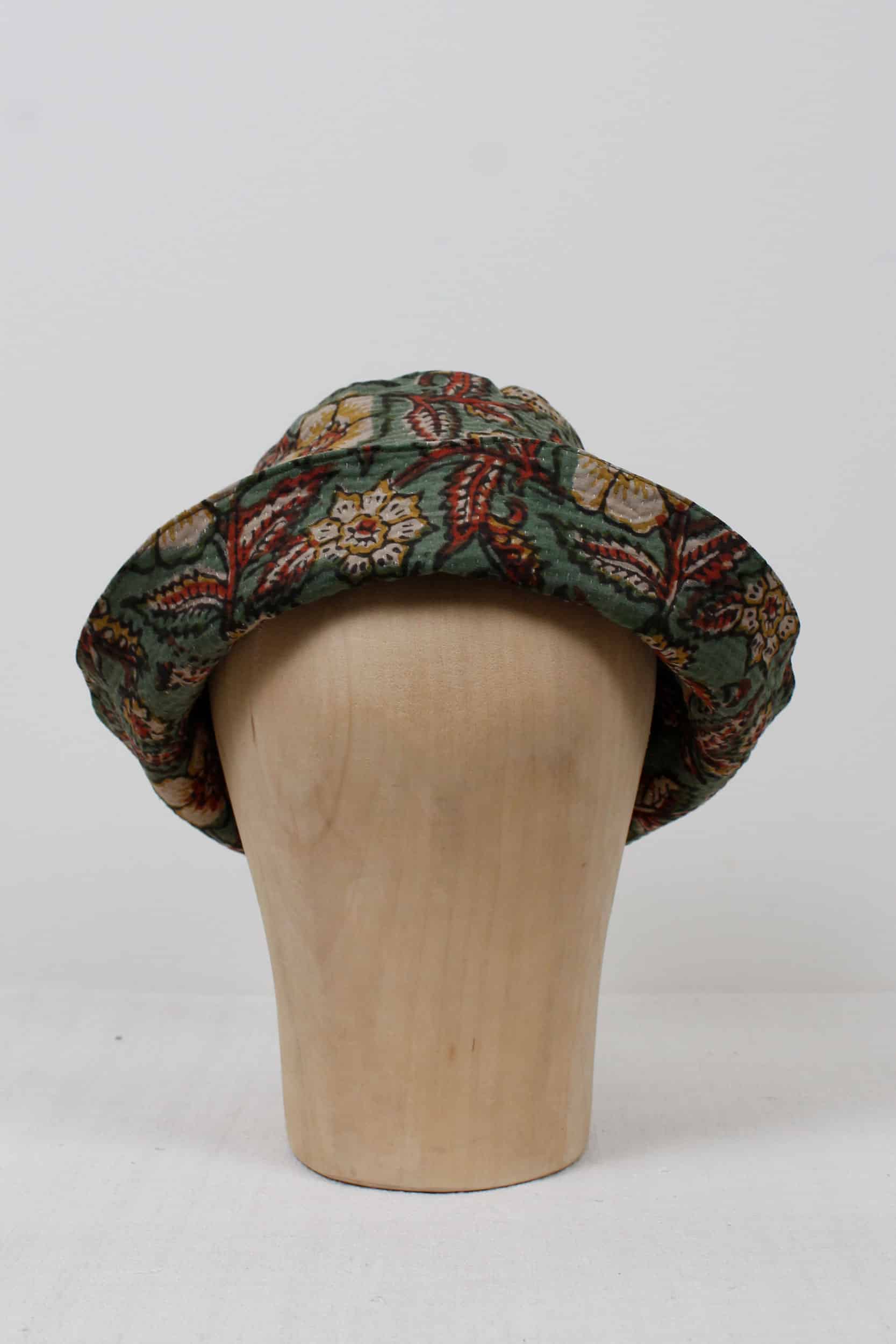 Green & yellow flowers hat