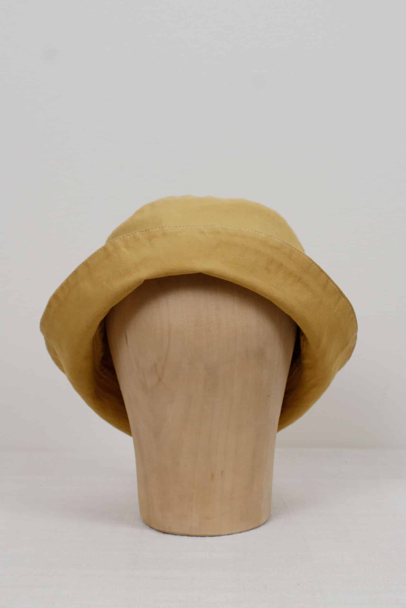Yellow dyed wide-brimmed hat