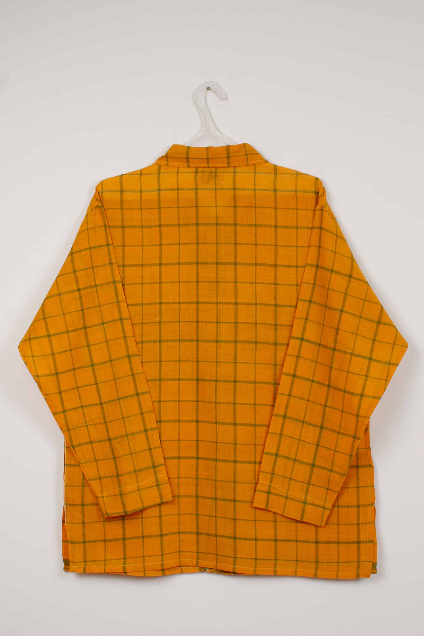 Yellow checked khadi shirt