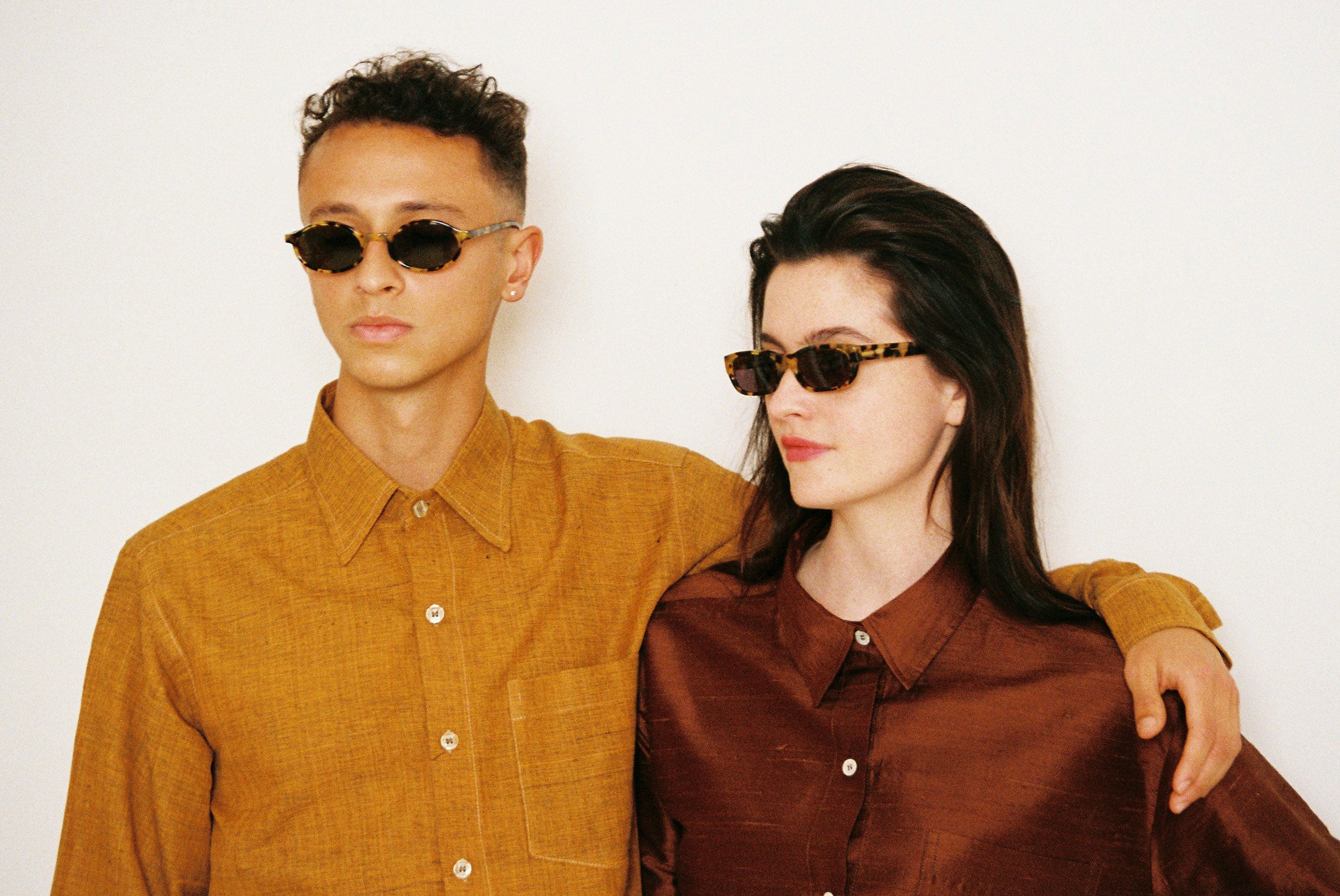 Brown Indian wild silk shirt