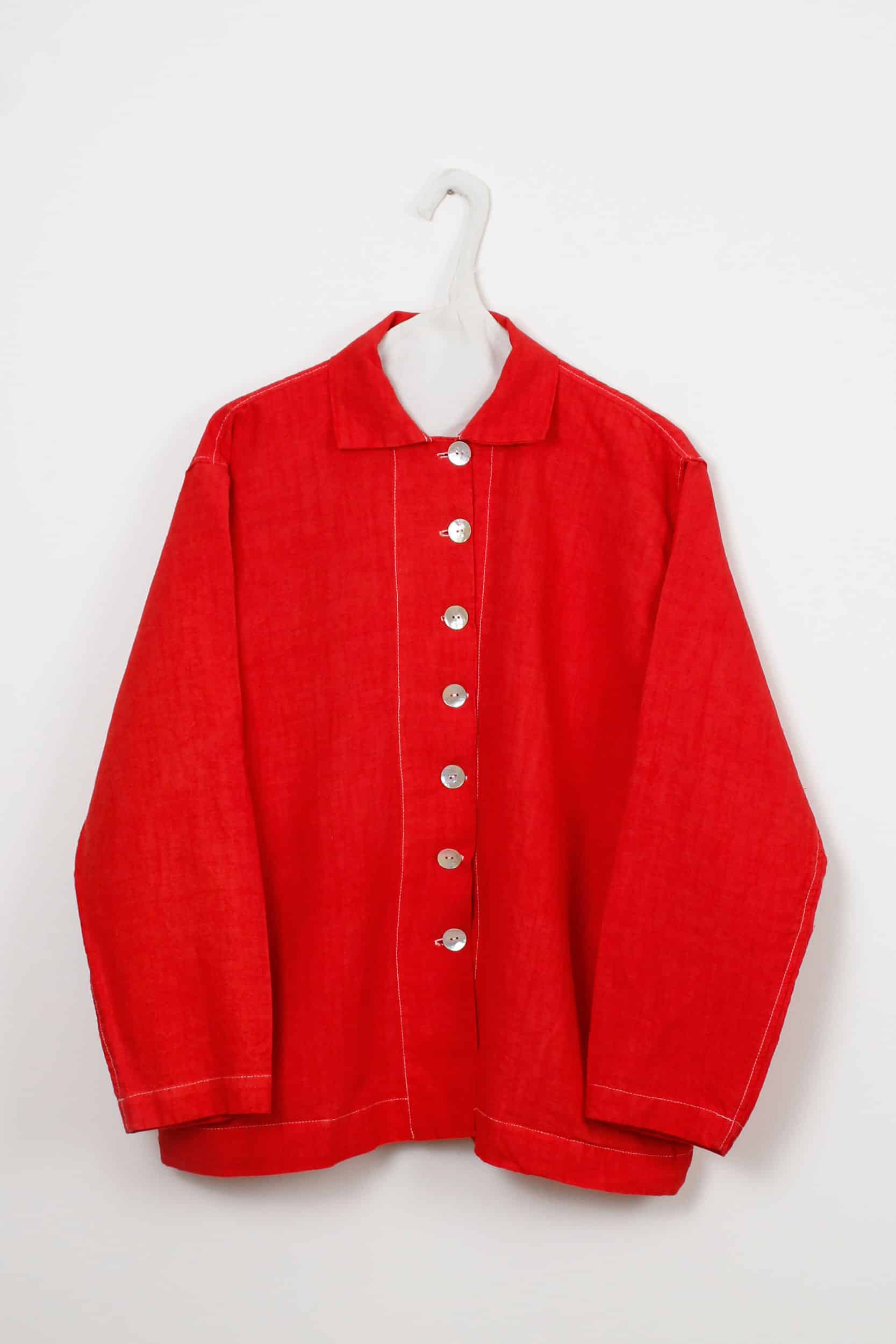 Red dyed painter jacket
