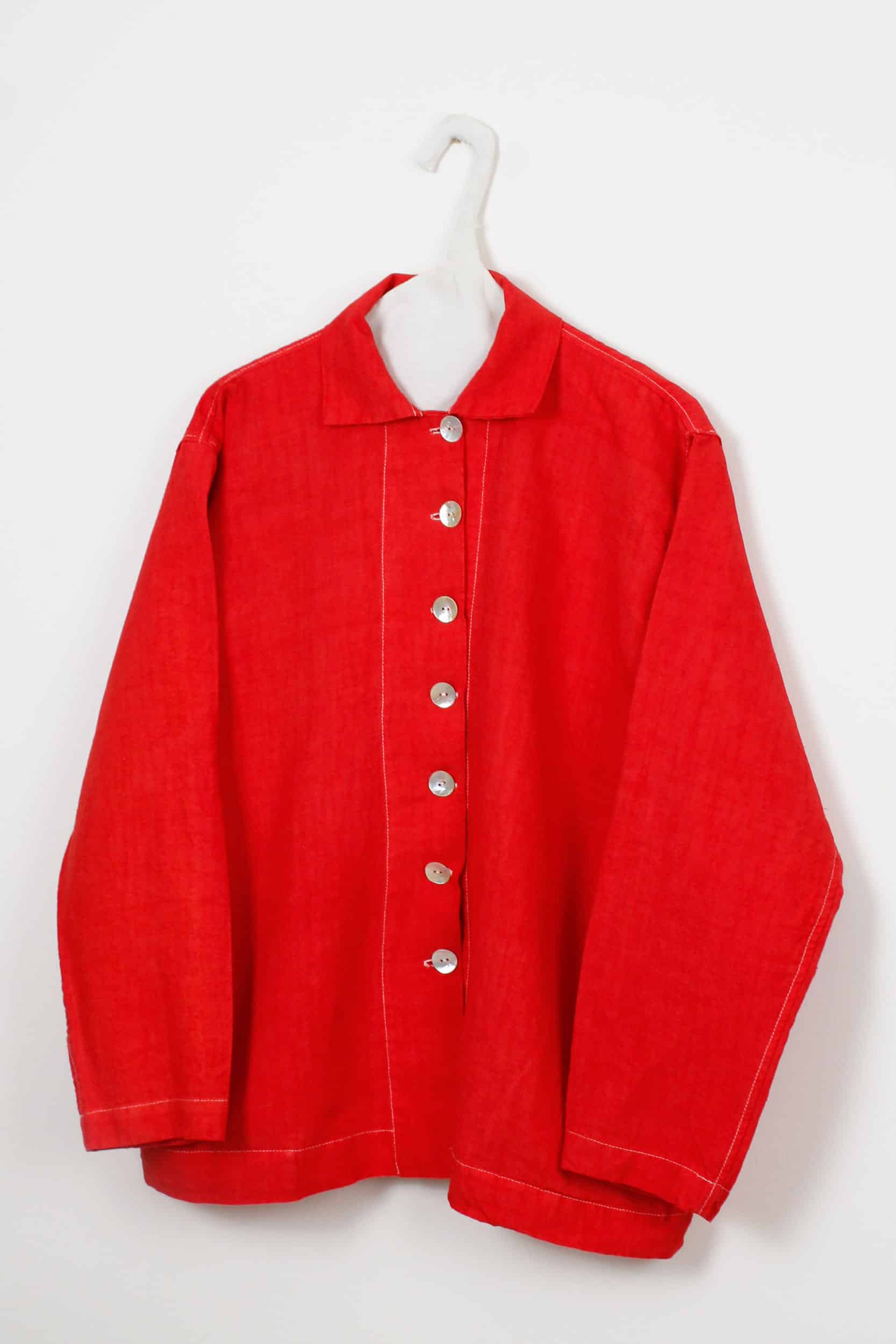 Red dyed painter jacket