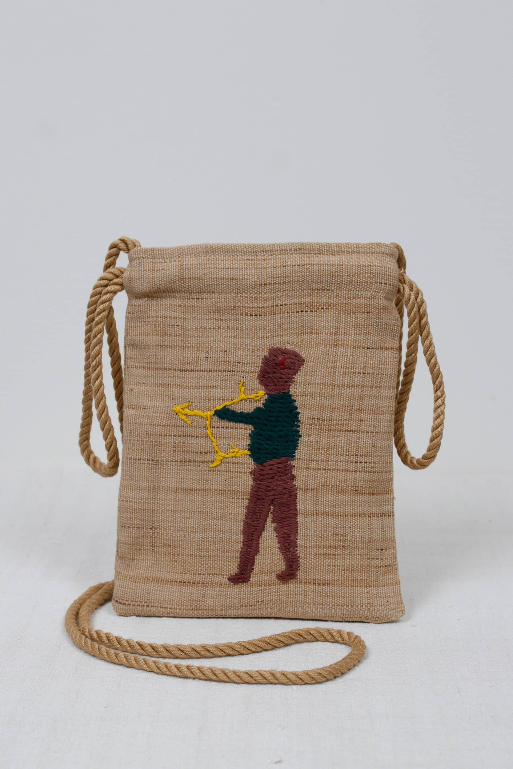 An archer scene pouch bag