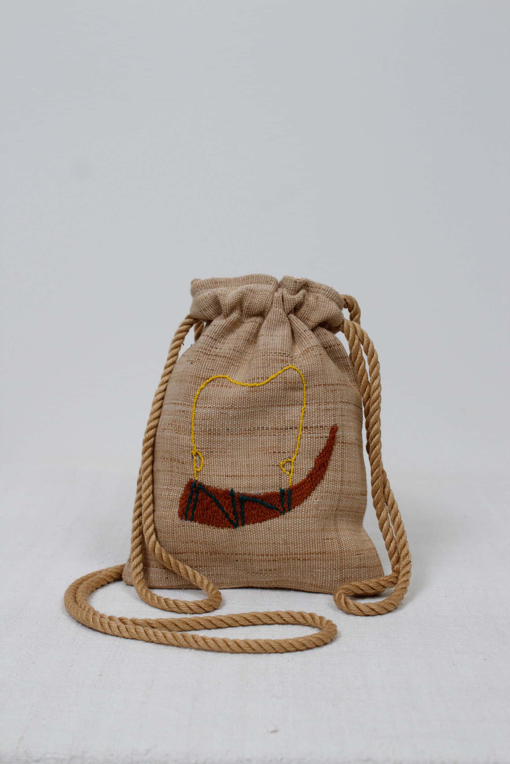 Black cow scene pouch bag