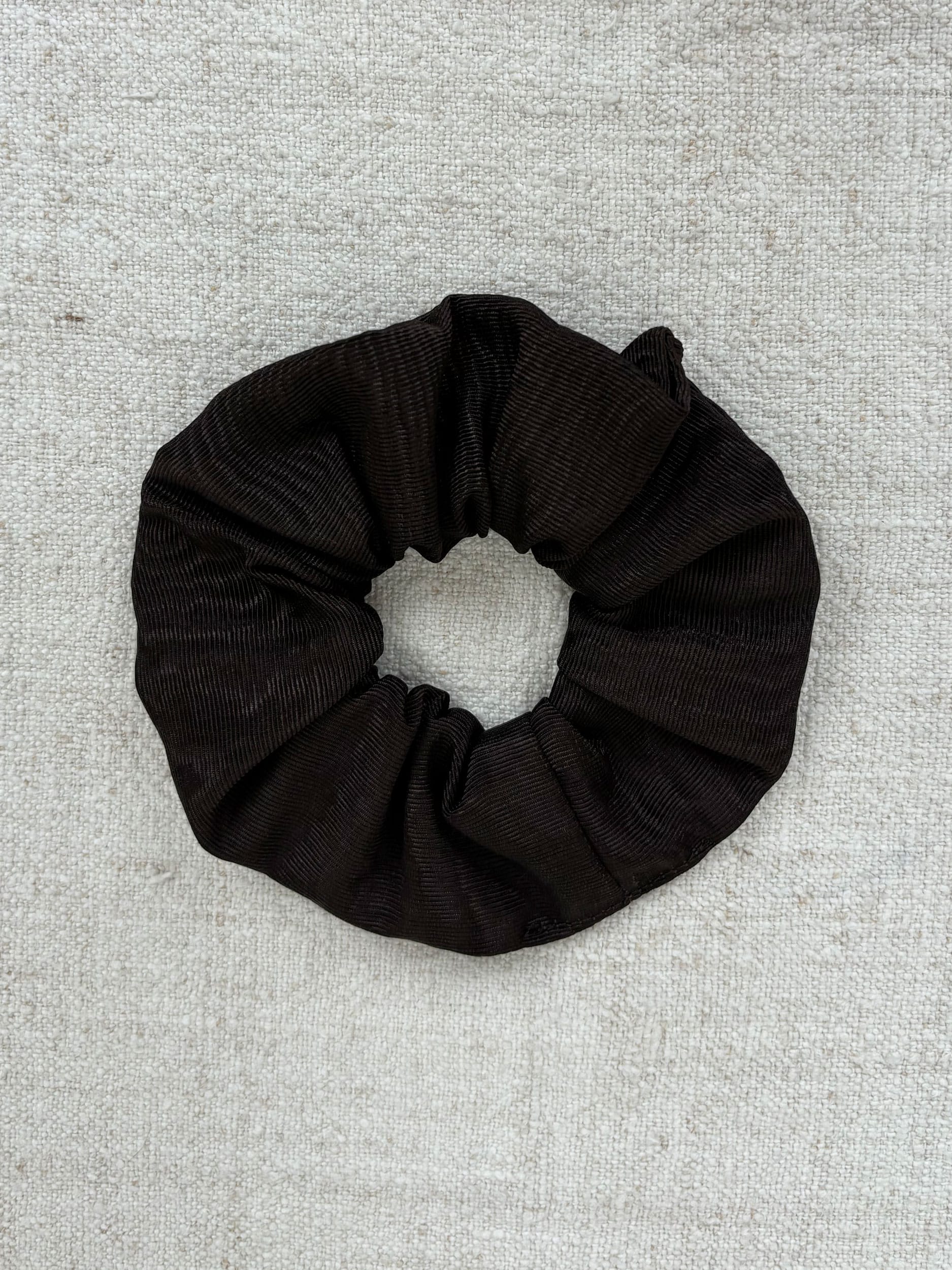 Dark brown silk scrunchie