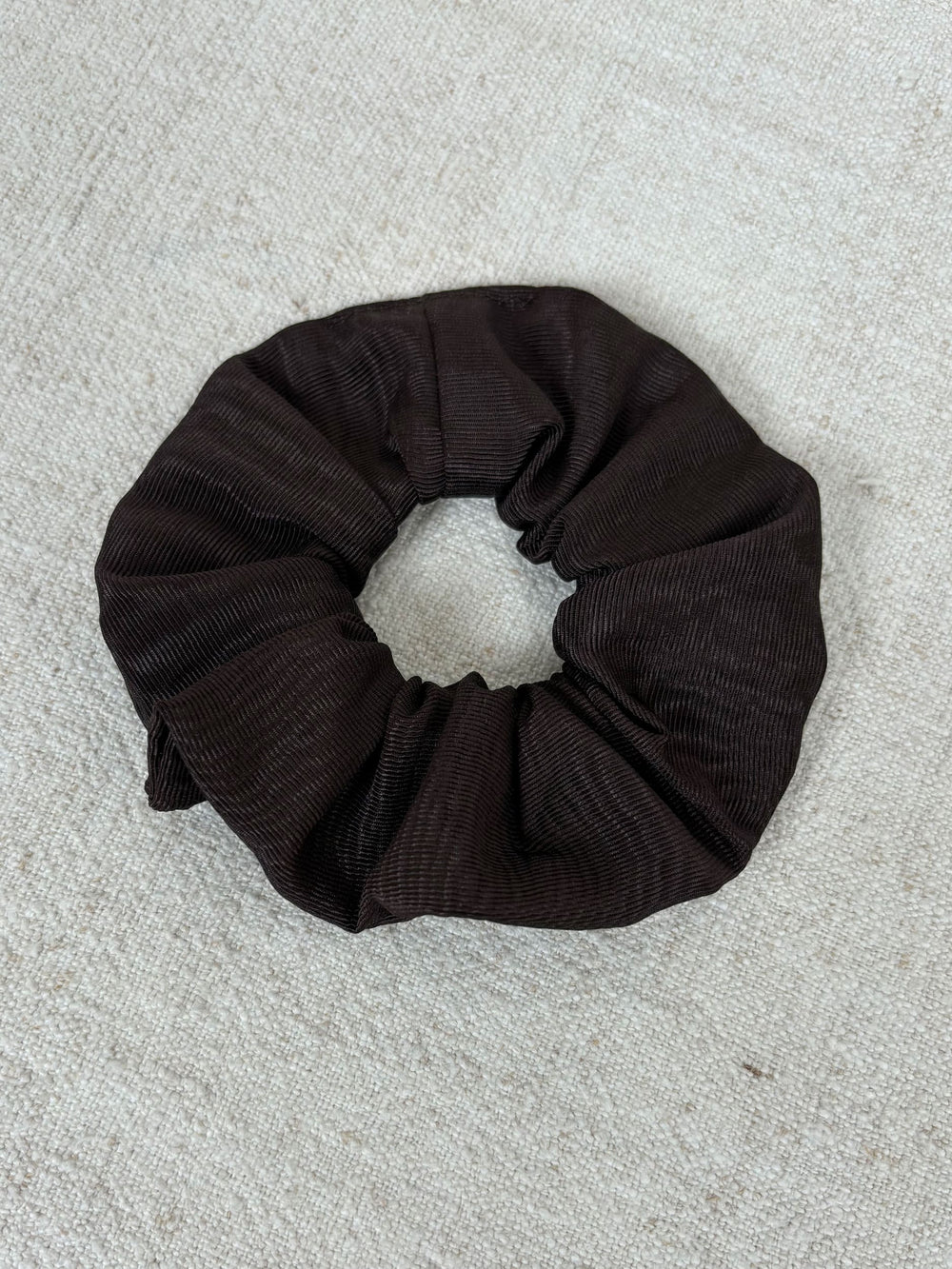 Dark brown silk scrunchie