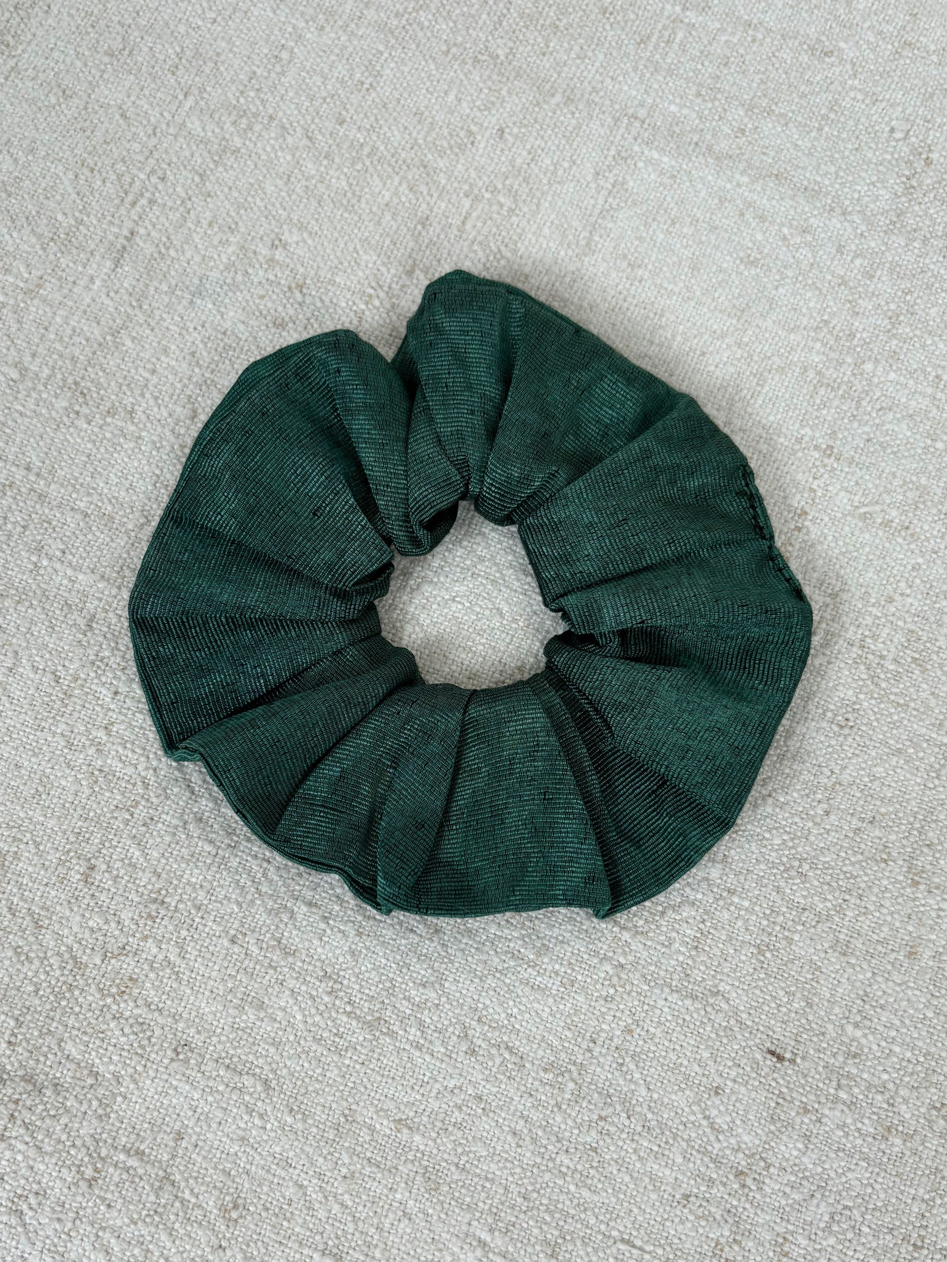 Green silk scrunchie