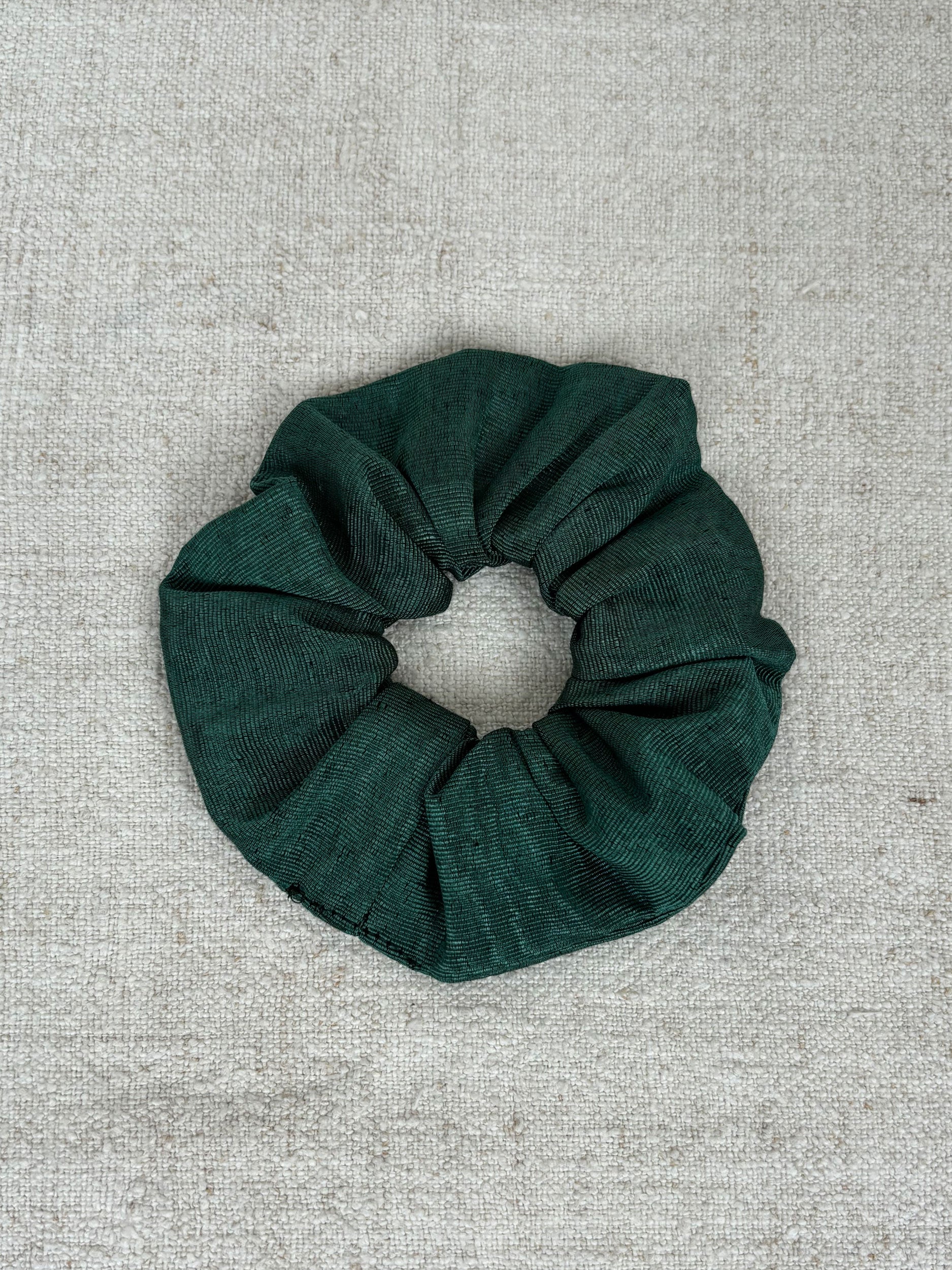 Green silk scrunchie