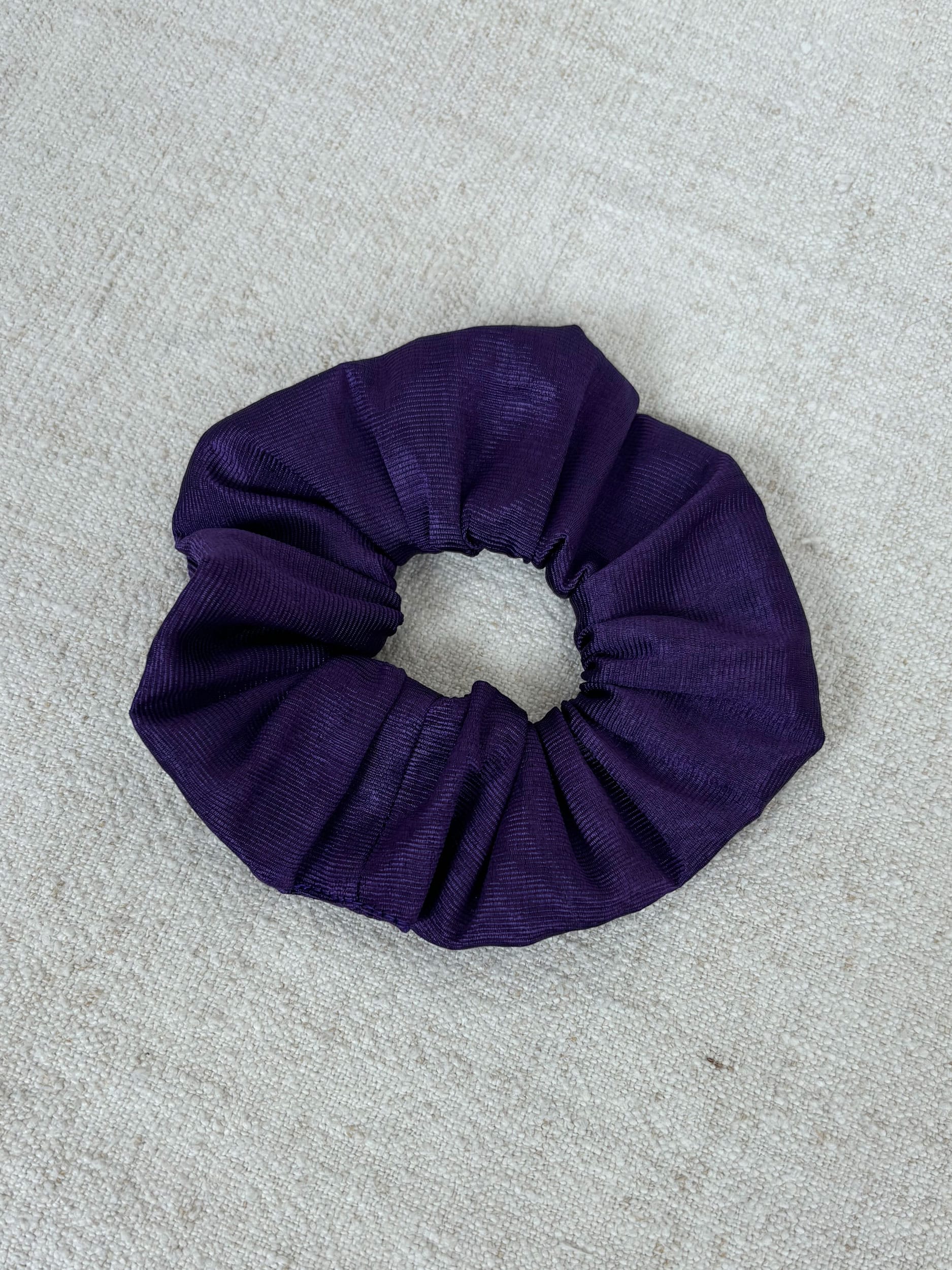 Purple silk scrunchie