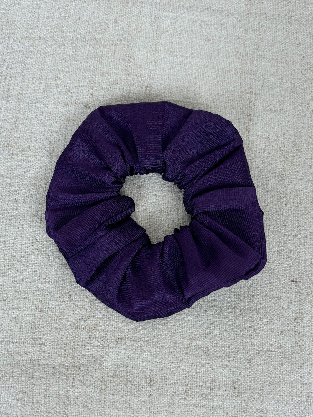 Purple silk scrunchie
