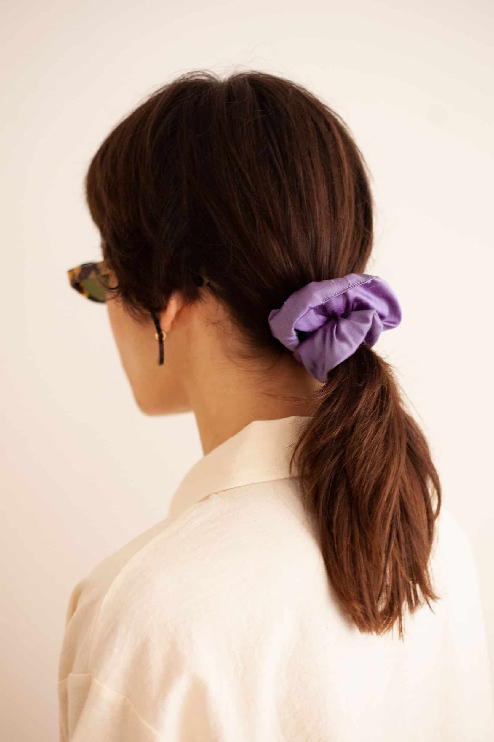 Lavender silk scrunchie