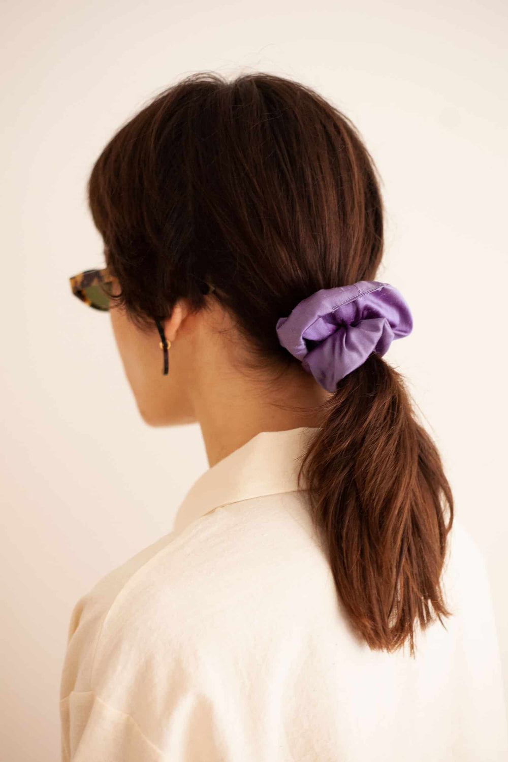 Lavender silk scrunchie