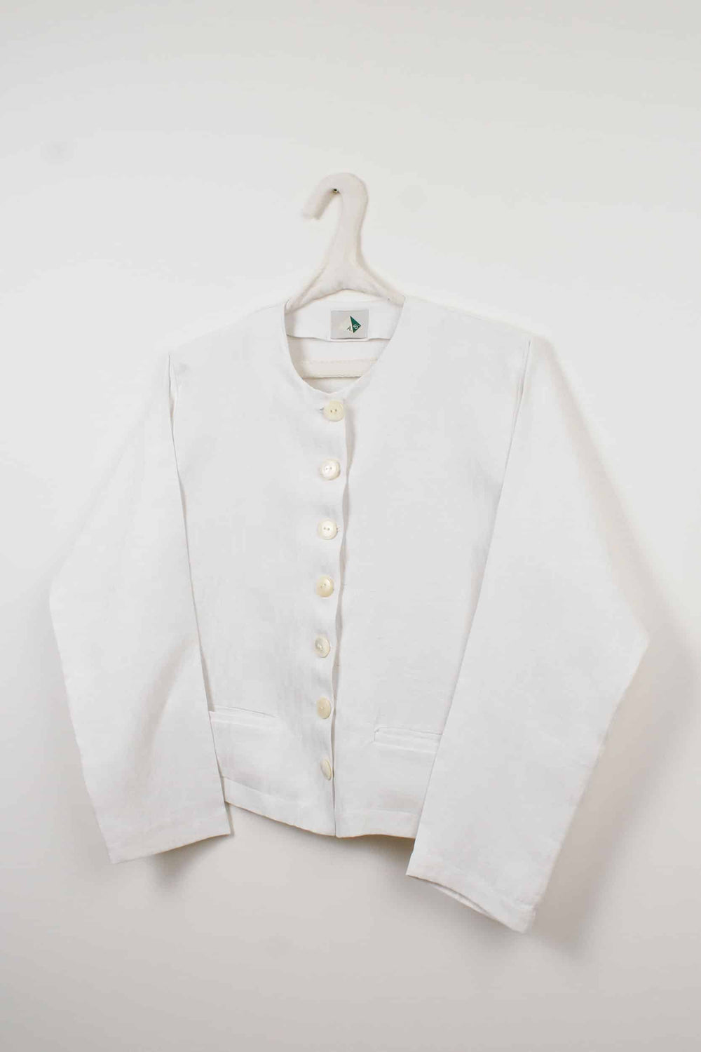 White linen short jacket