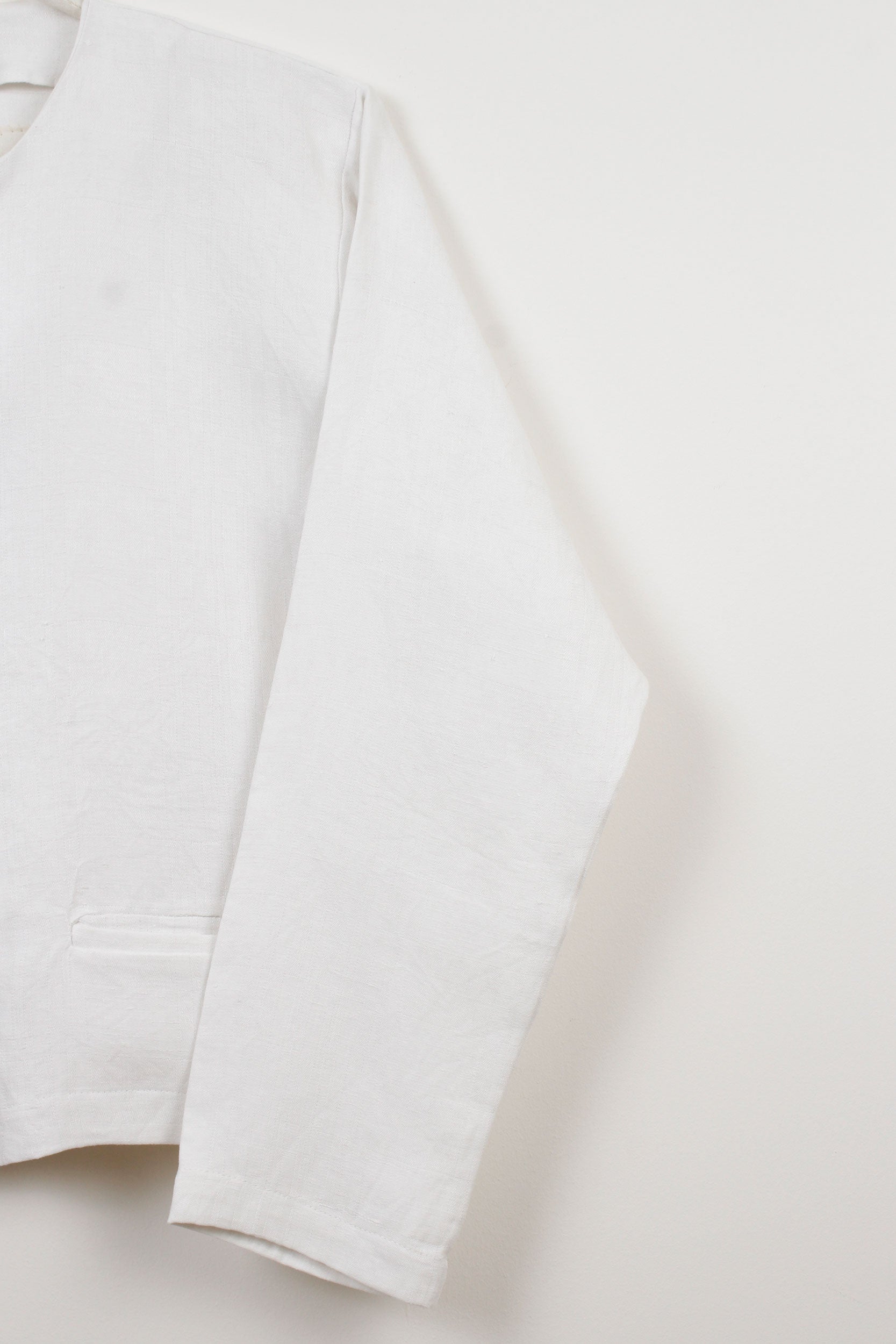 White linen short jacket