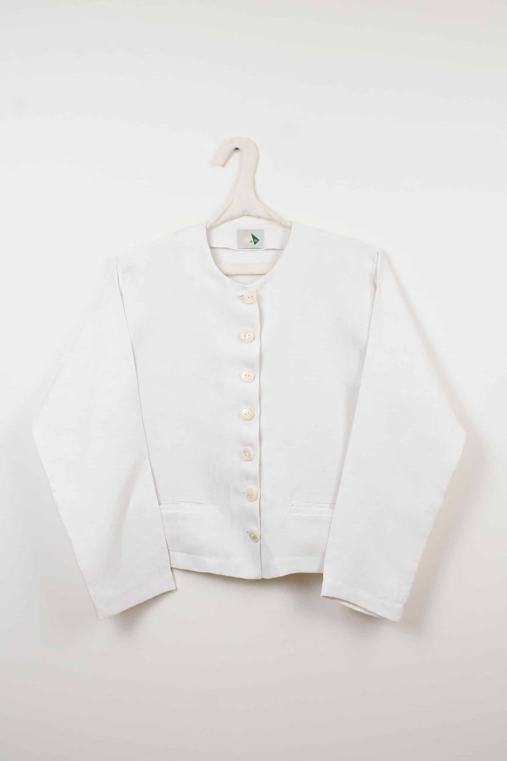 White linen short jacket