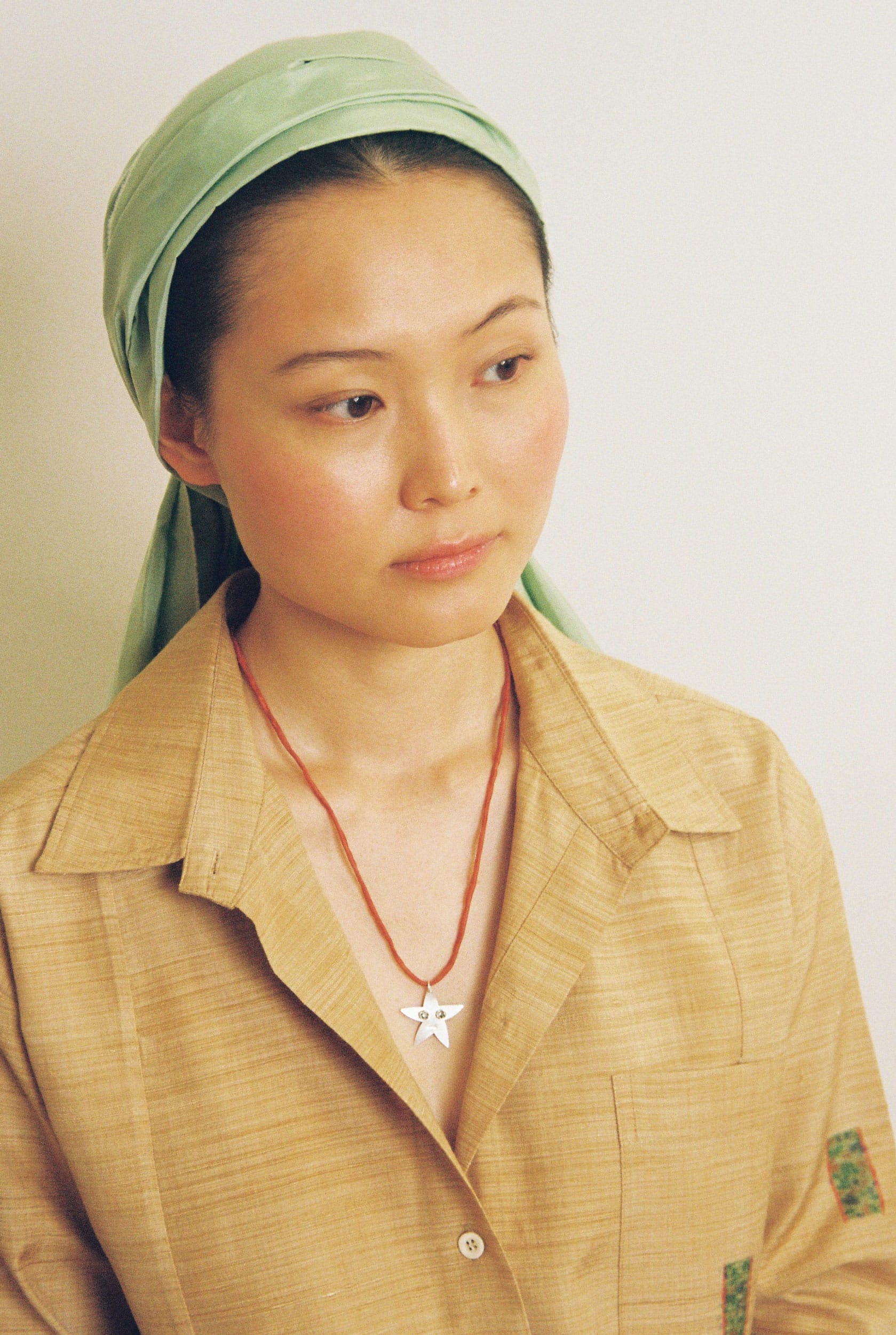 Vega silver silk necklace