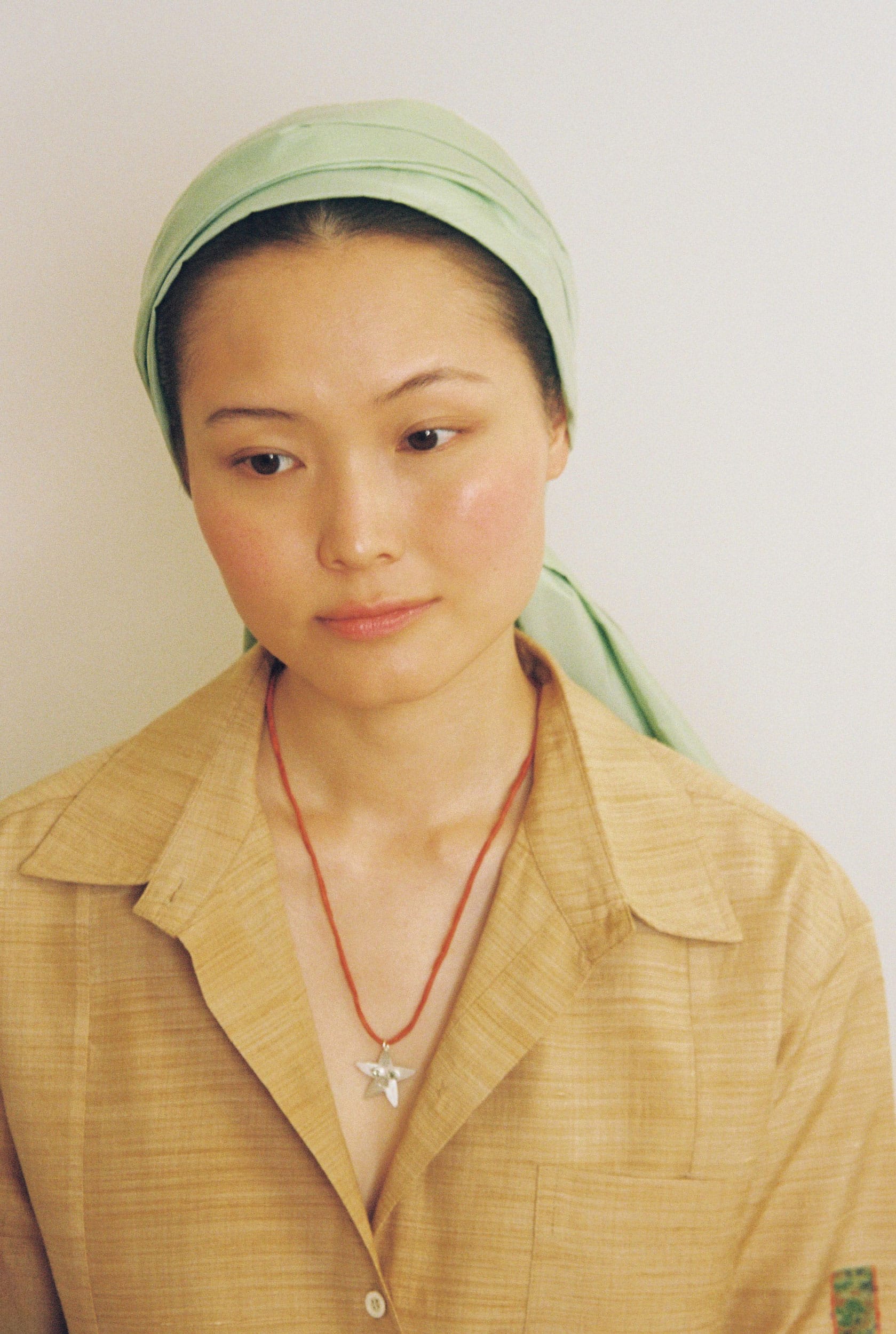 Vega silver silk necklace