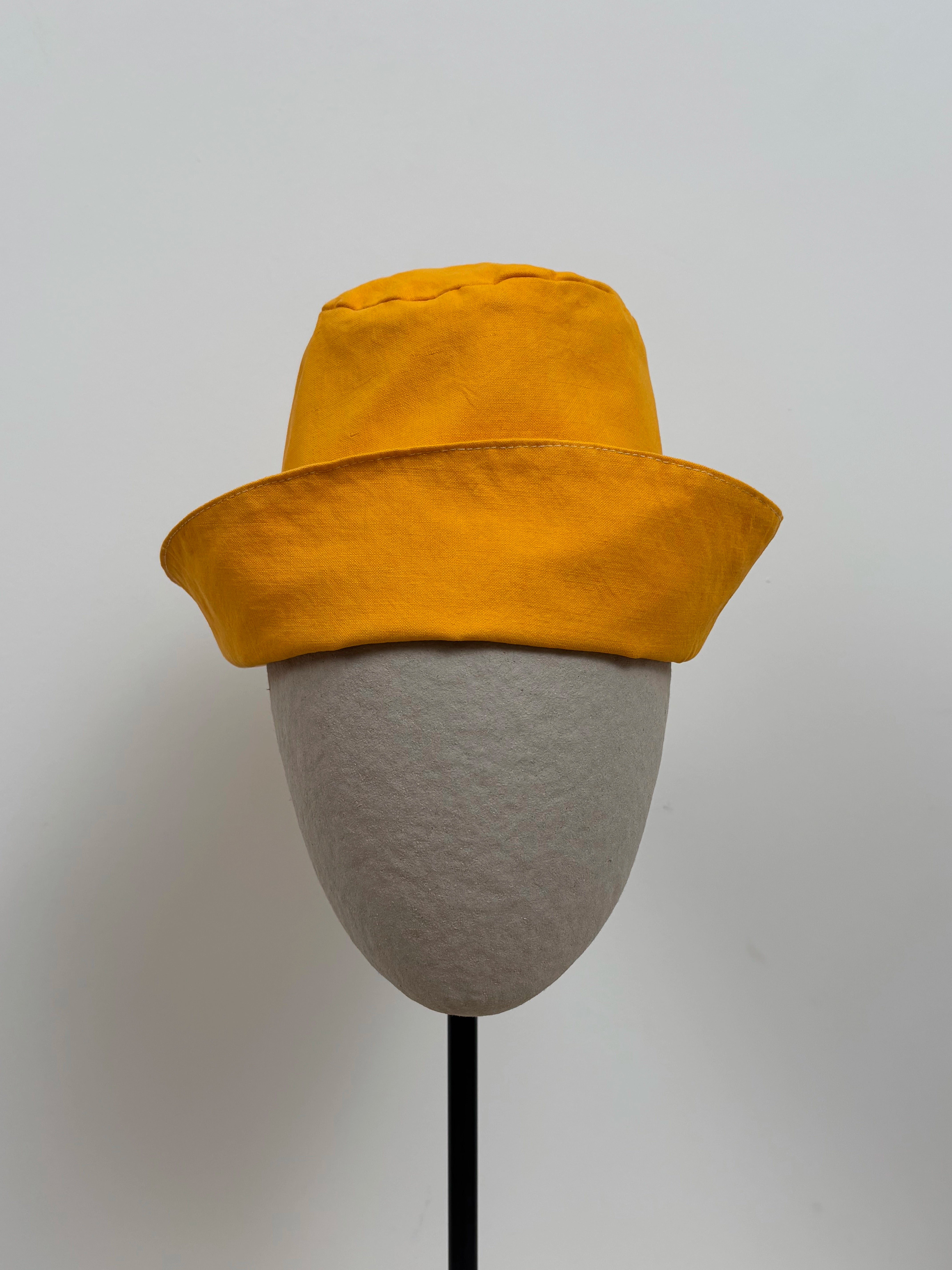 Vibrant yellow dyed bucket hat