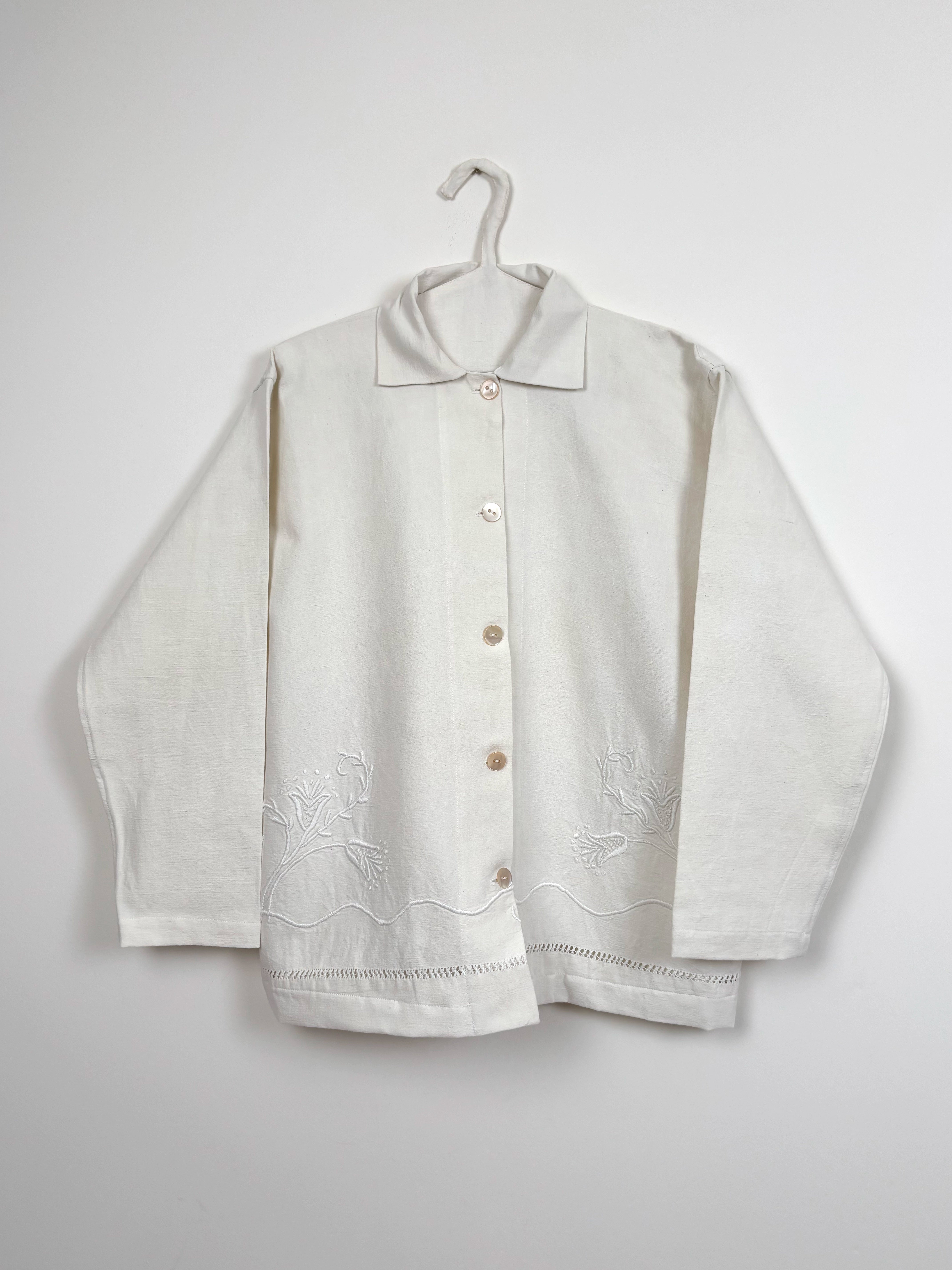 Flowers embroidered painter jacket