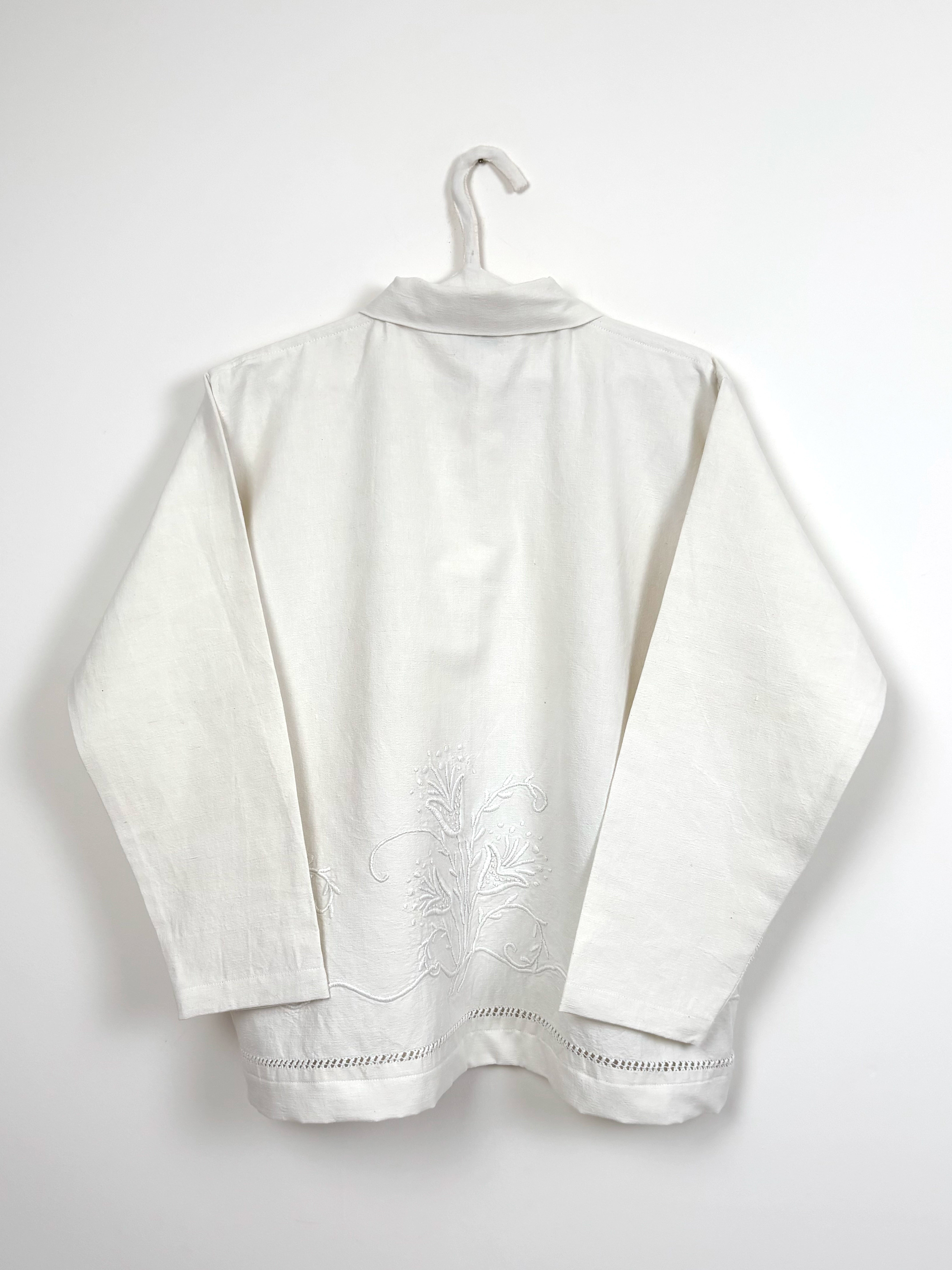 Flowers embroidered painter jacket