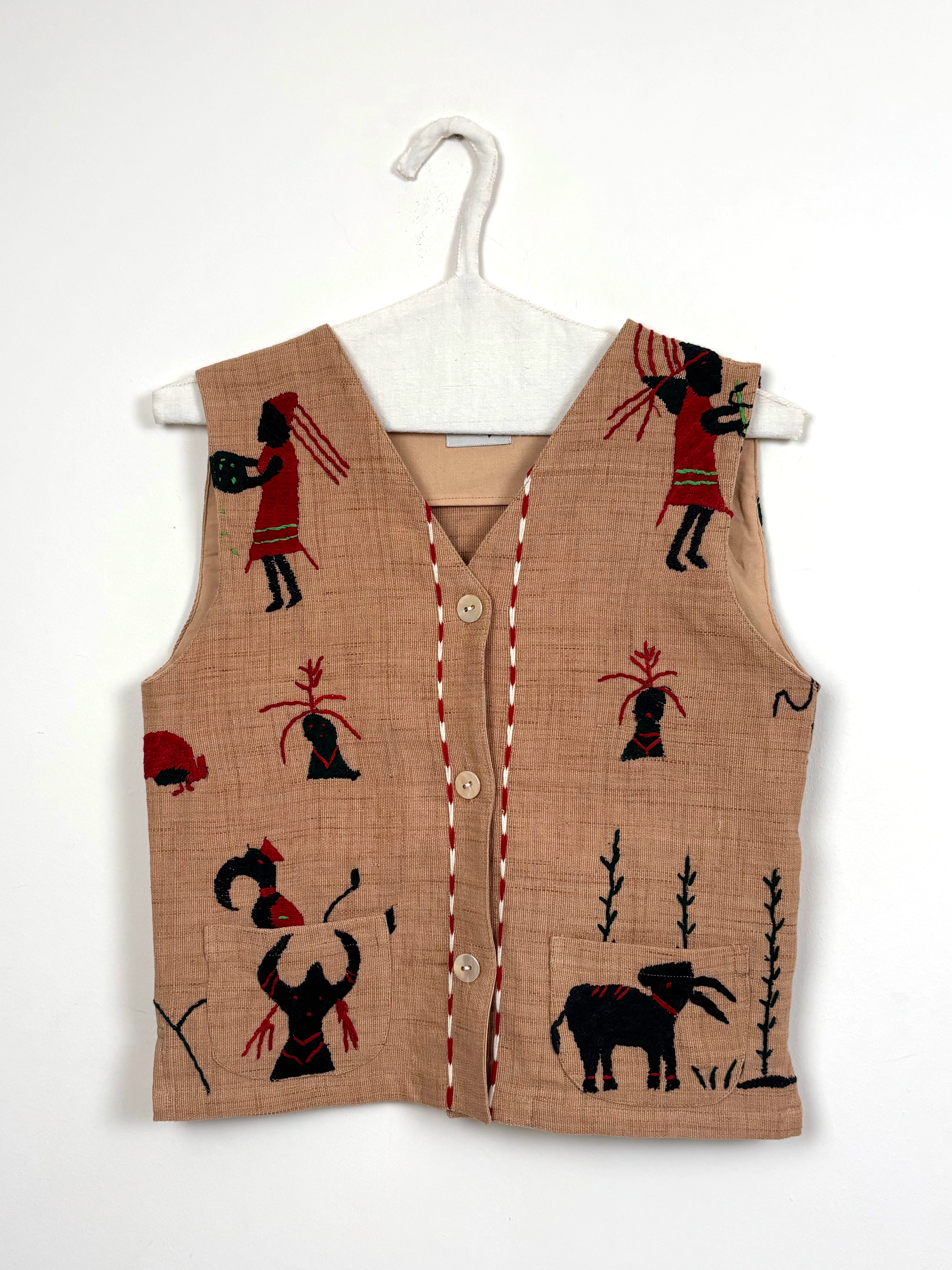 Black & red scene vest