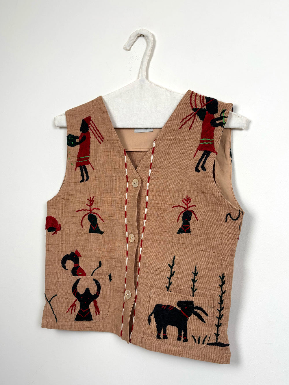 Black & red scene vest