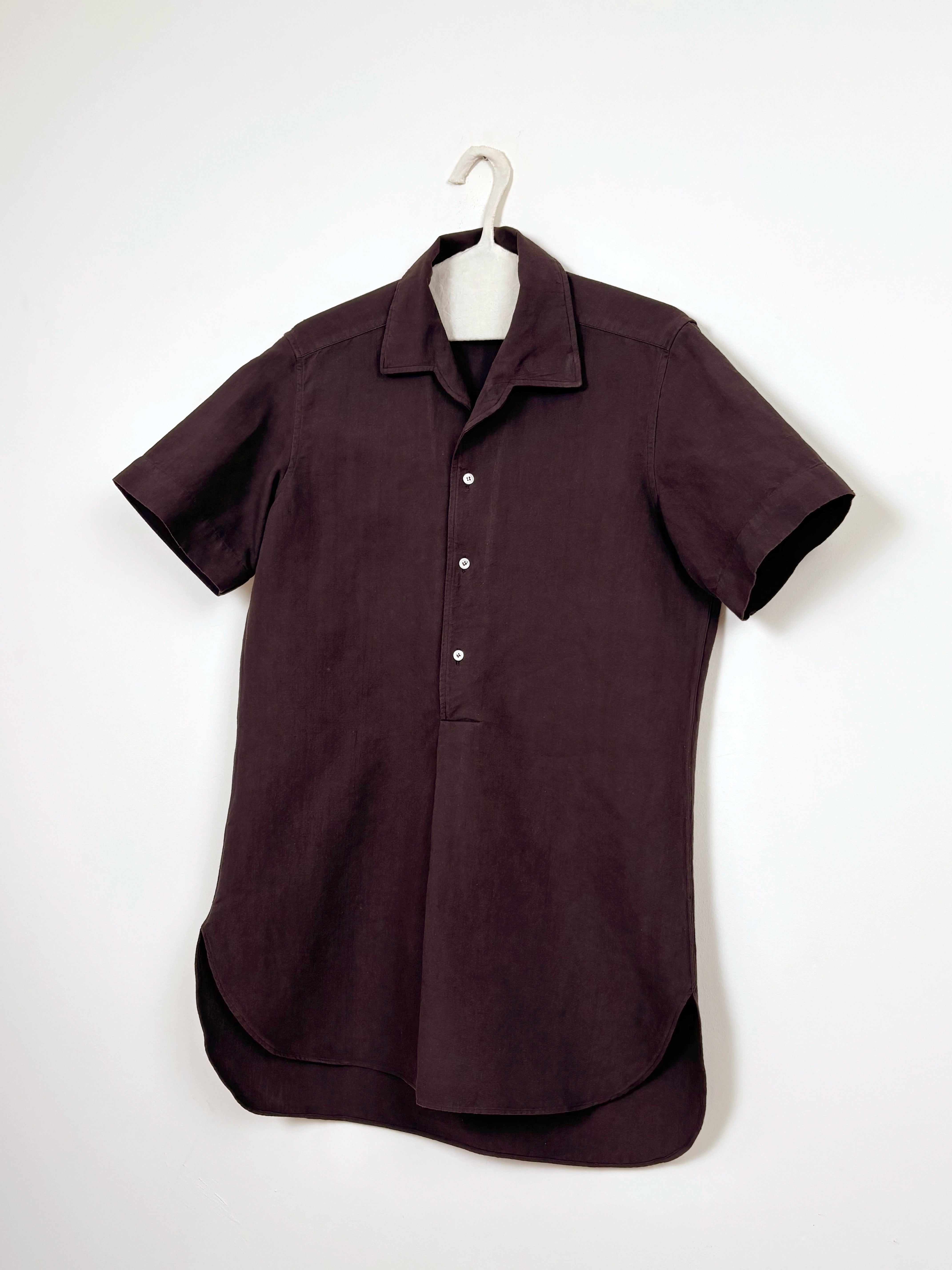 Brown dyed buttons shirt