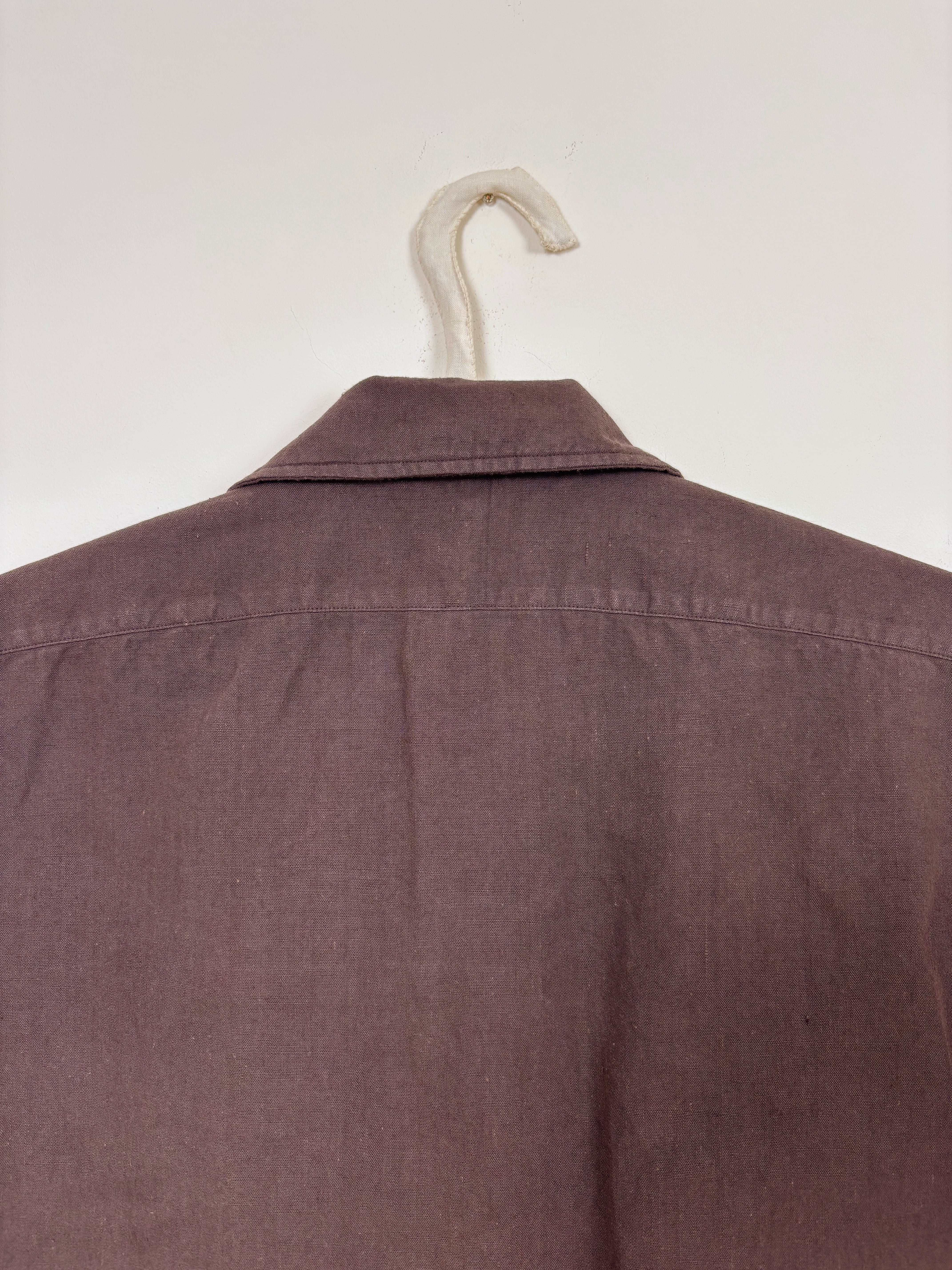 Brown dyed buttons shirt