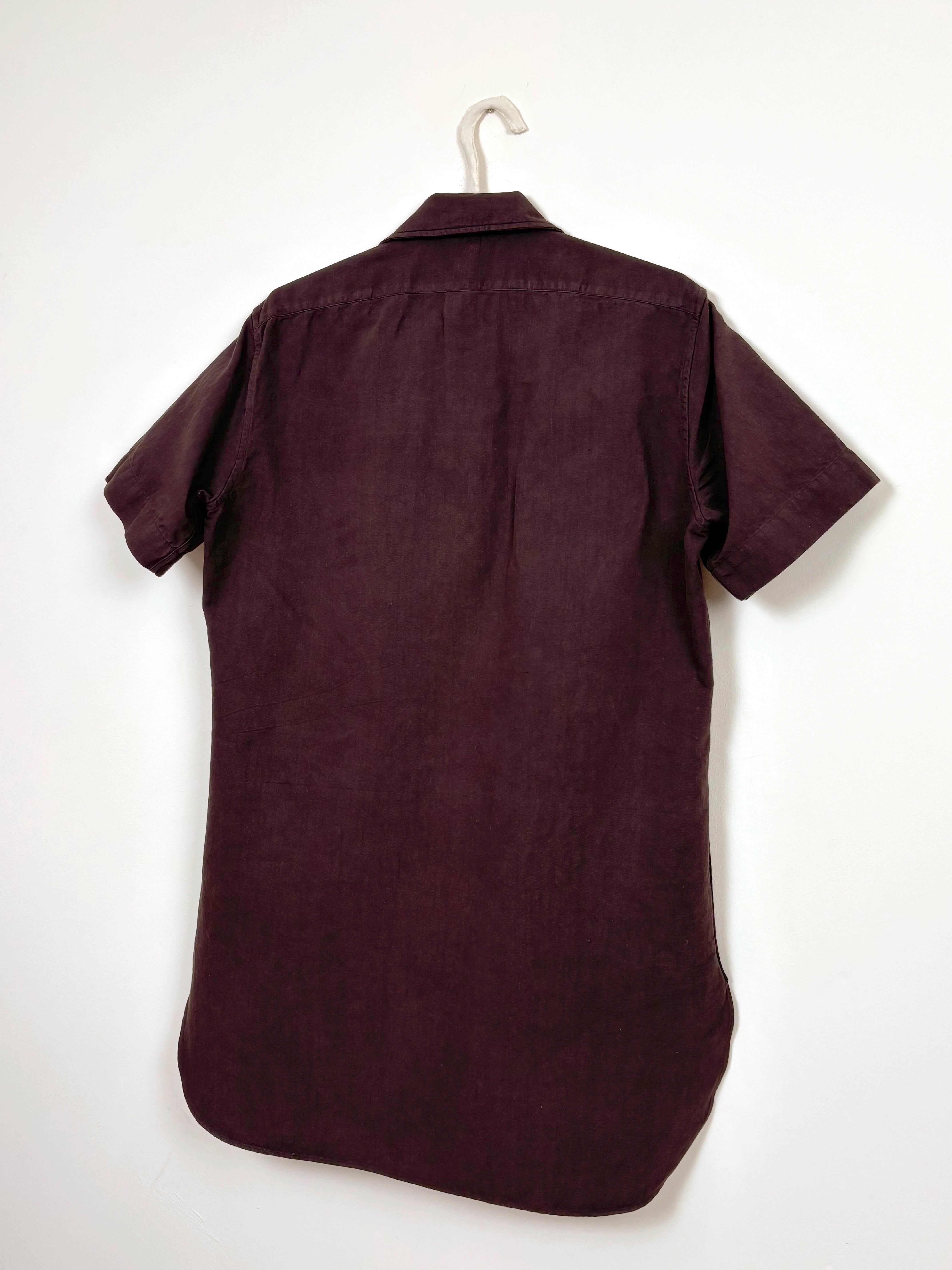 Brown dyed buttons shirt