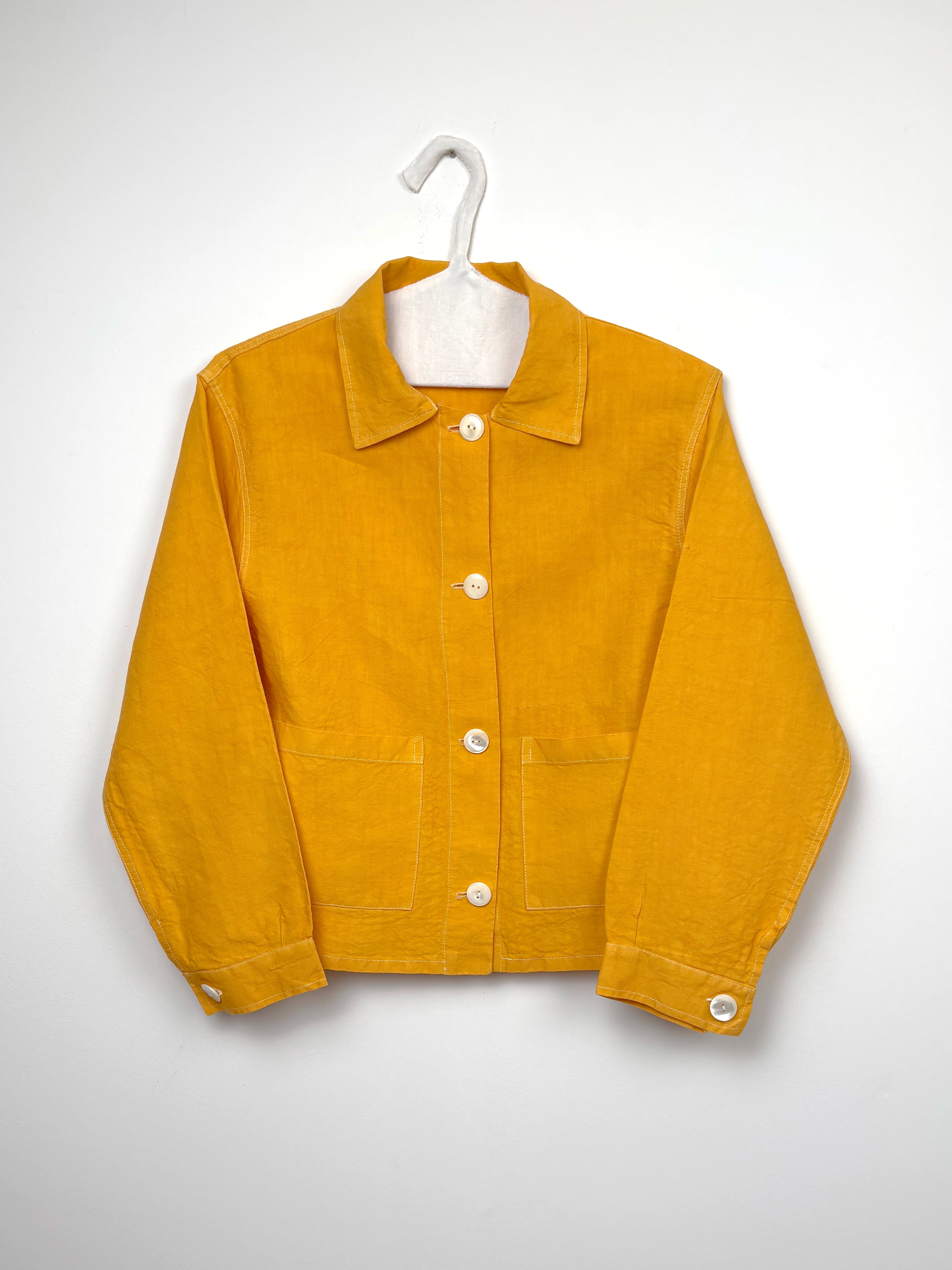 Yellow dyed short unlined jacket