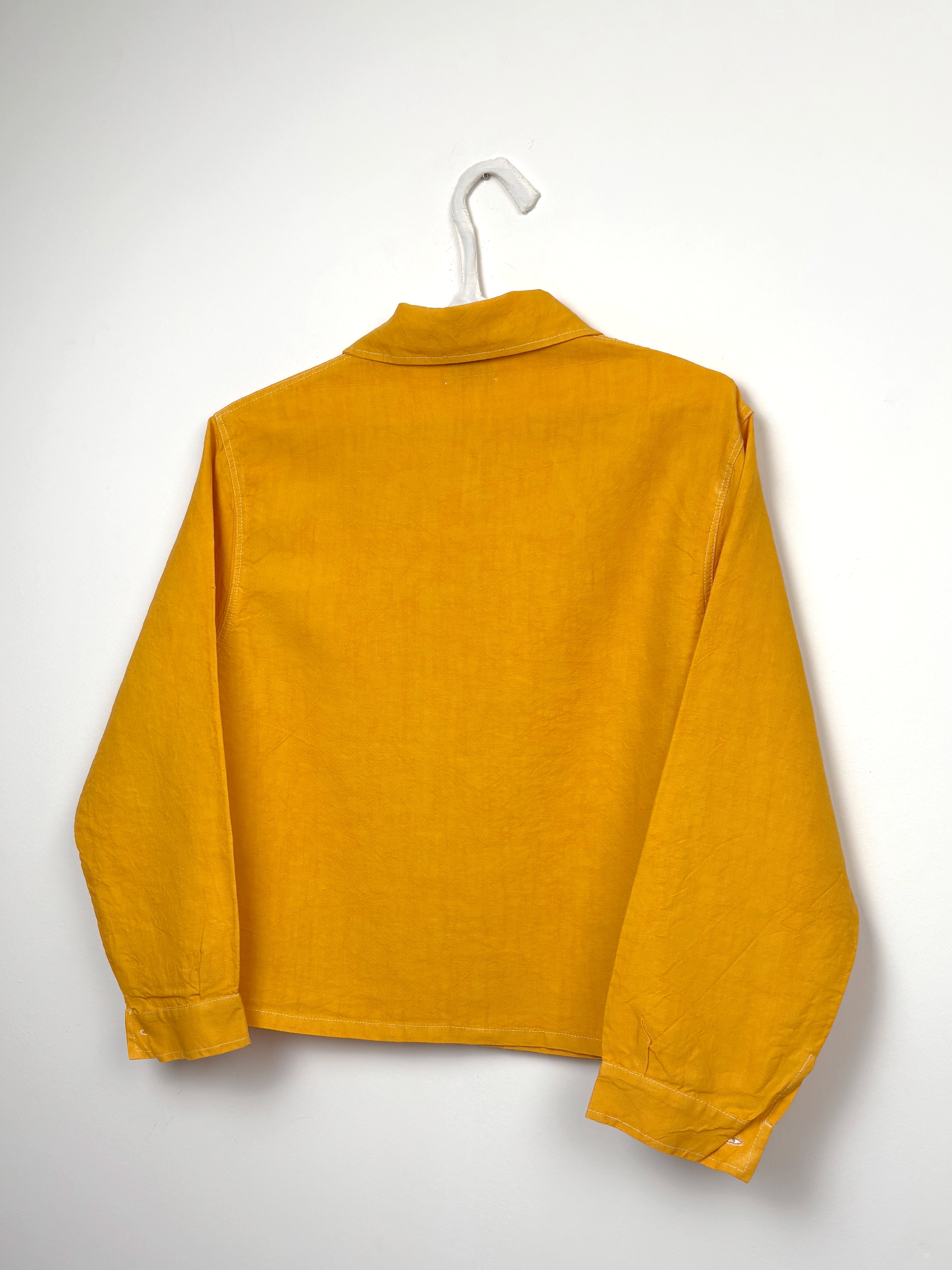 Yellow dyed short unlined jacket