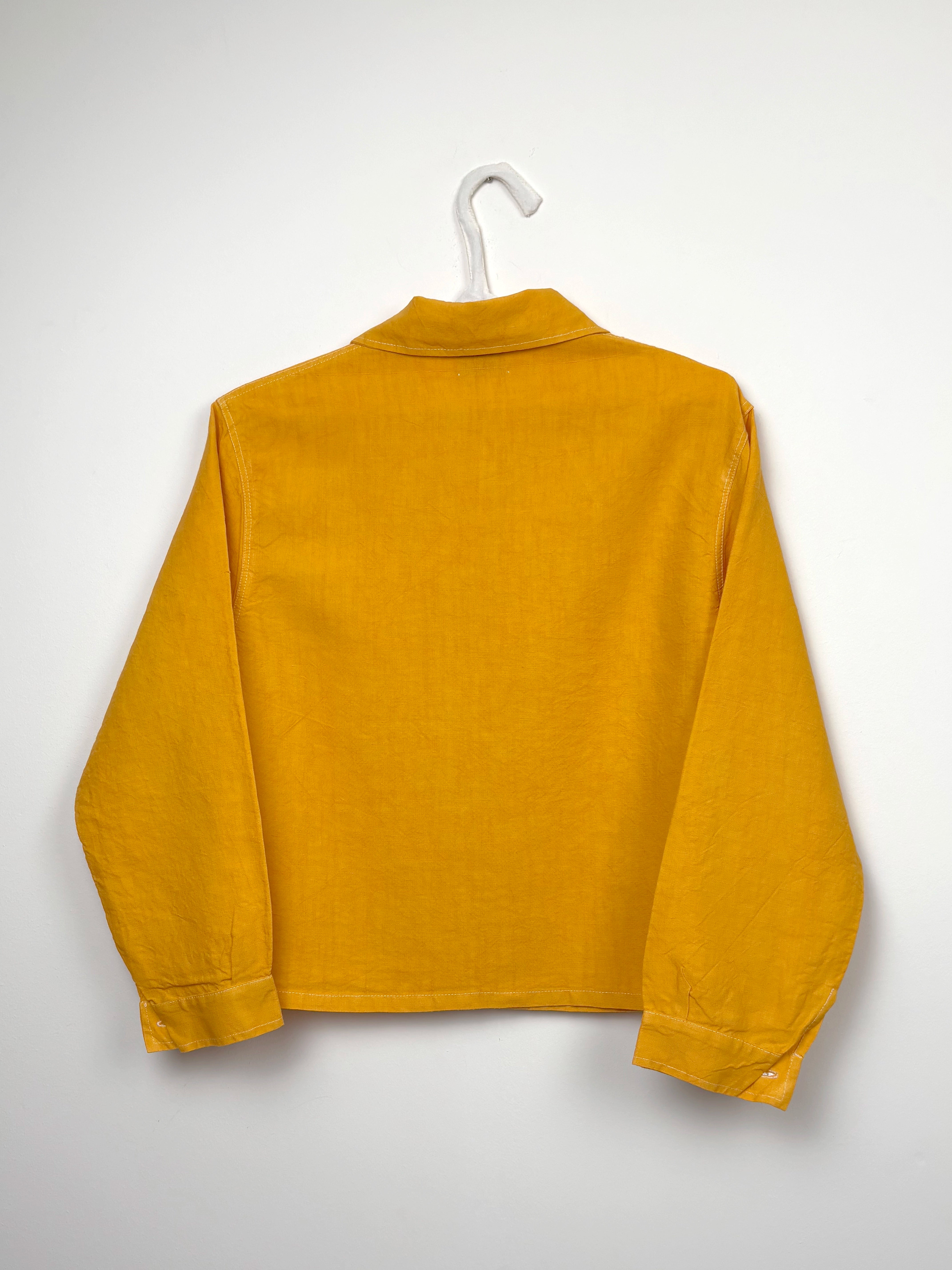 Yellow dyed short unlined jacket