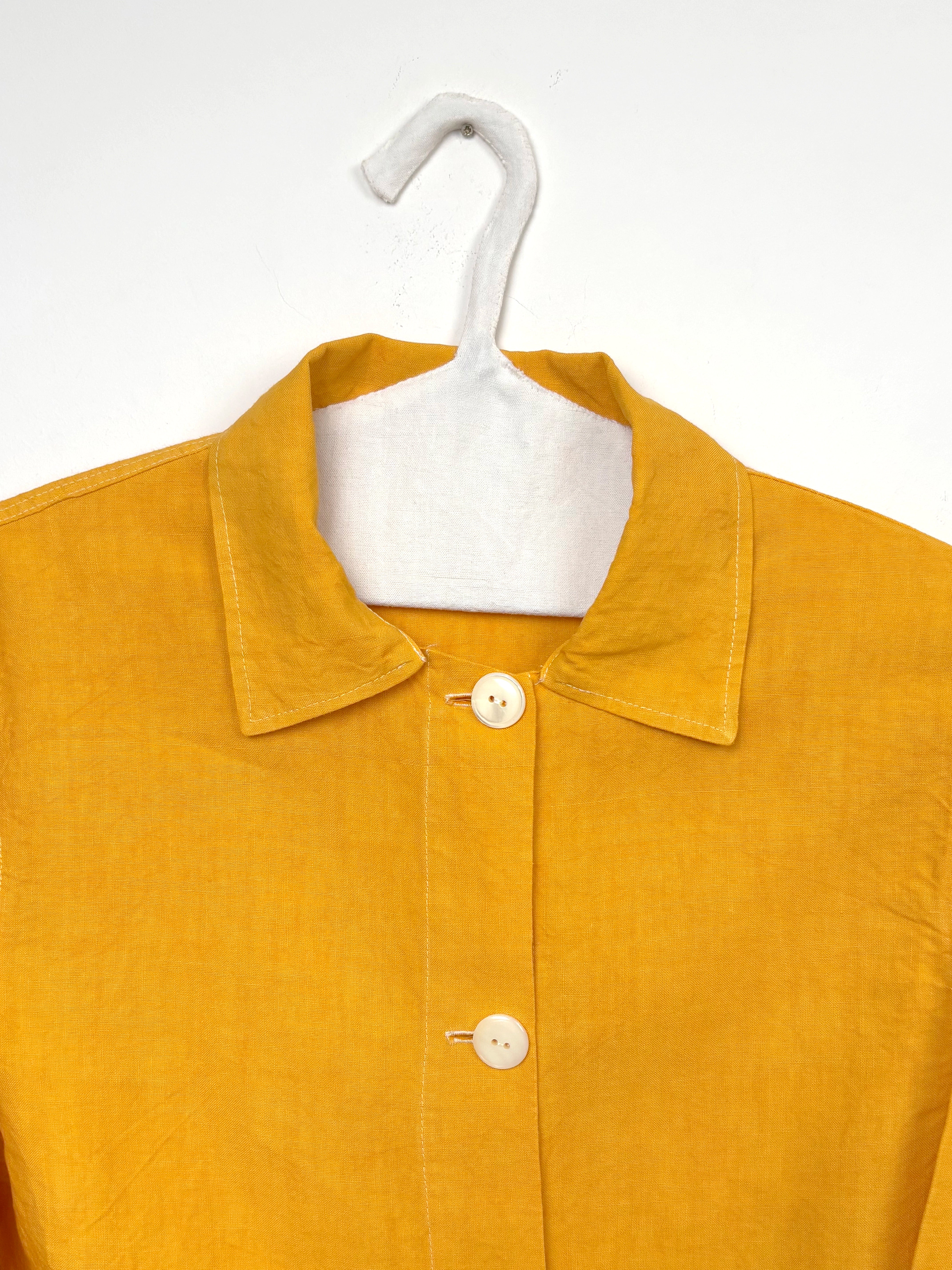 Yellow dyed short unlined jacket