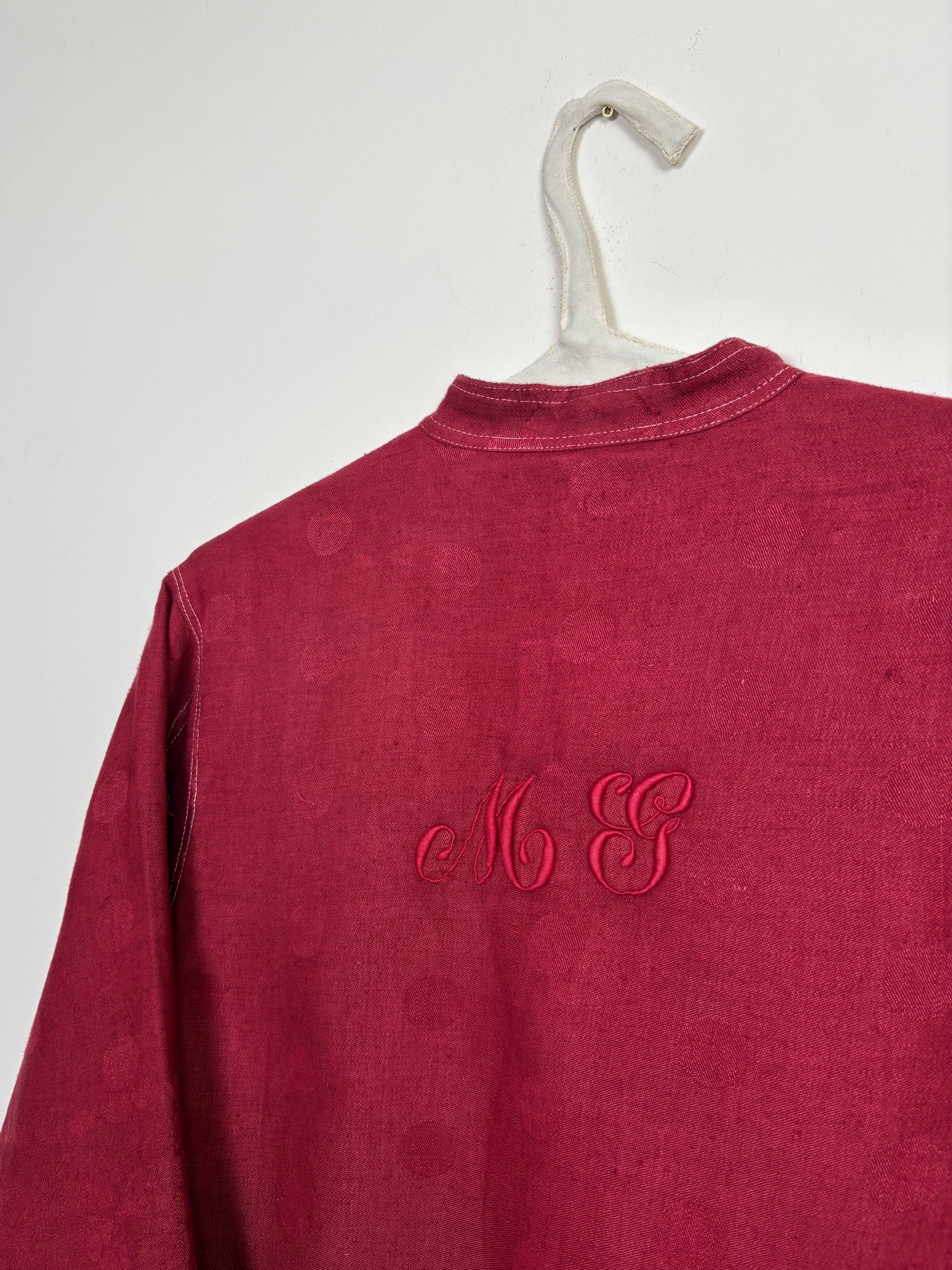 Maroon dyed mao collar jacket
