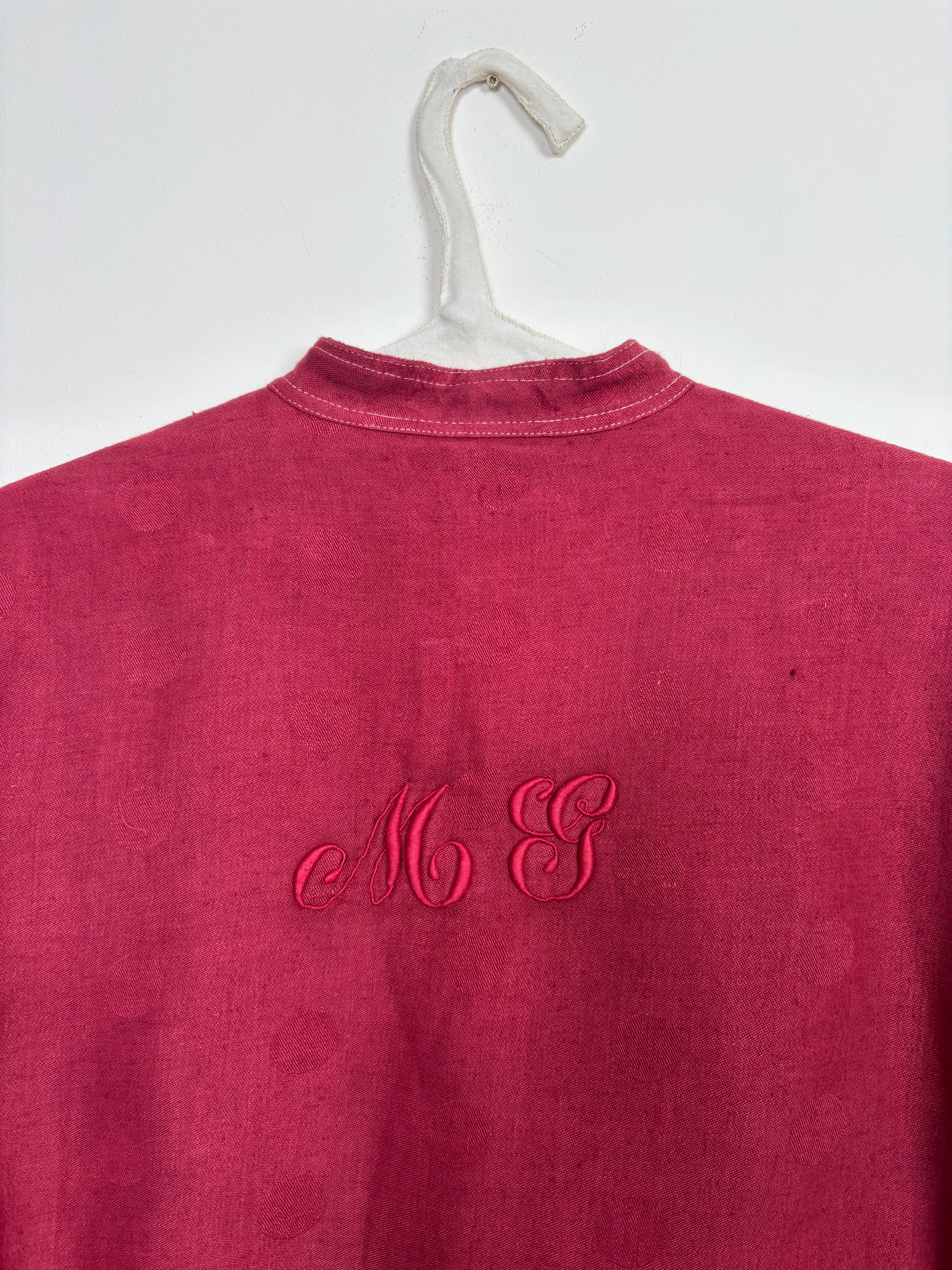 Maroon dyed mao collar jacket
