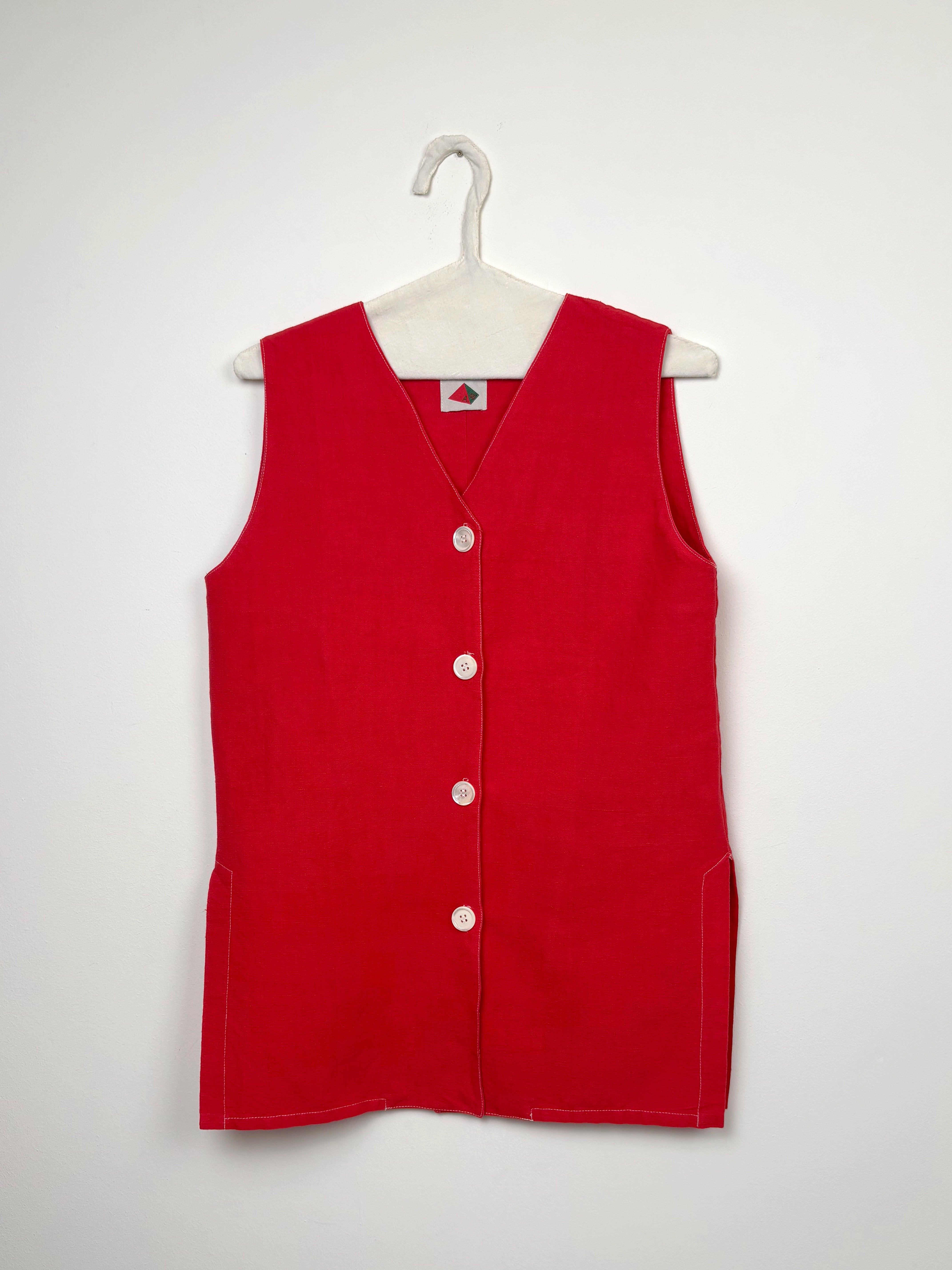 Red dyed long vest