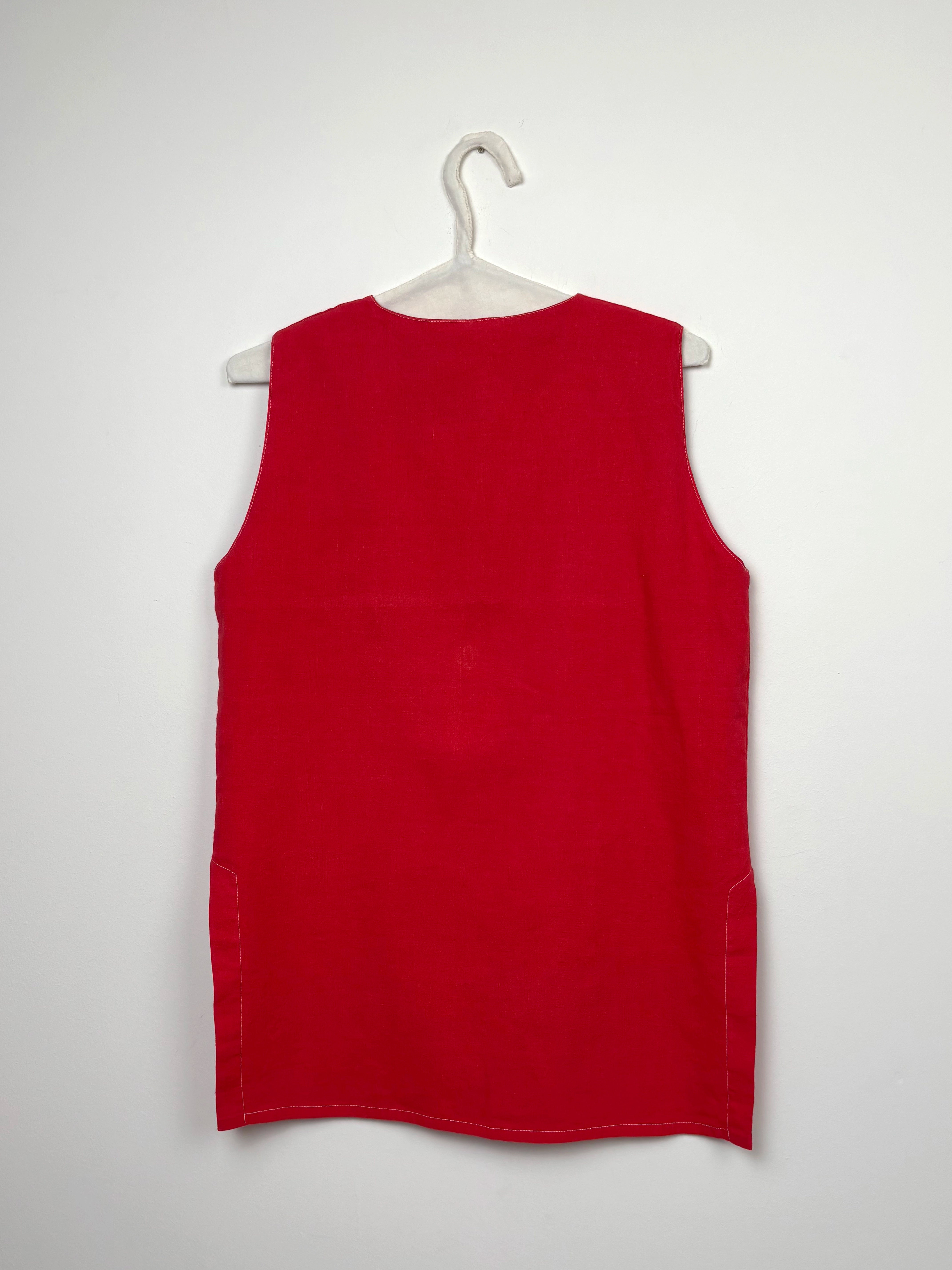 Red dyed long vest