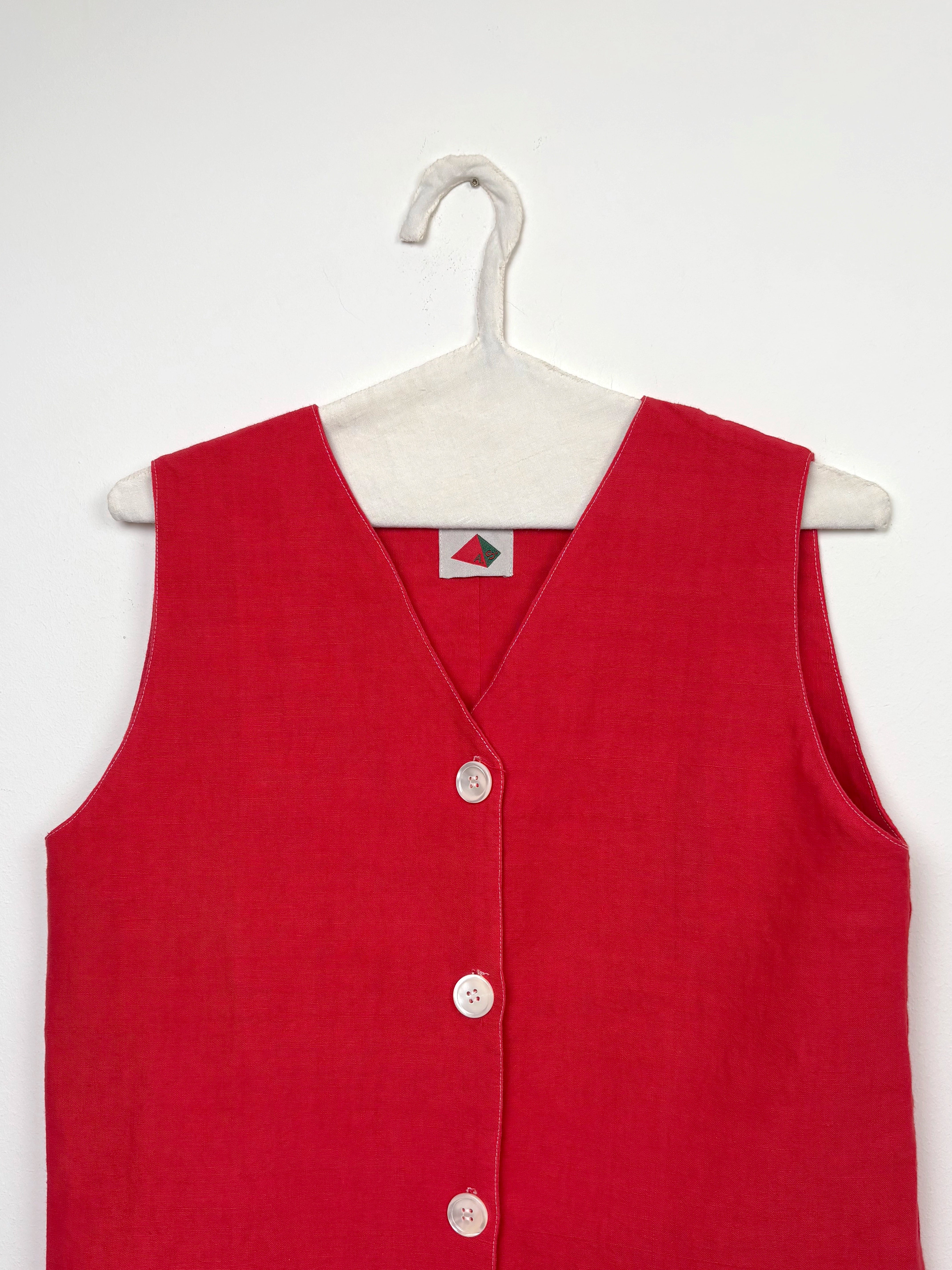 Red dyed long vest