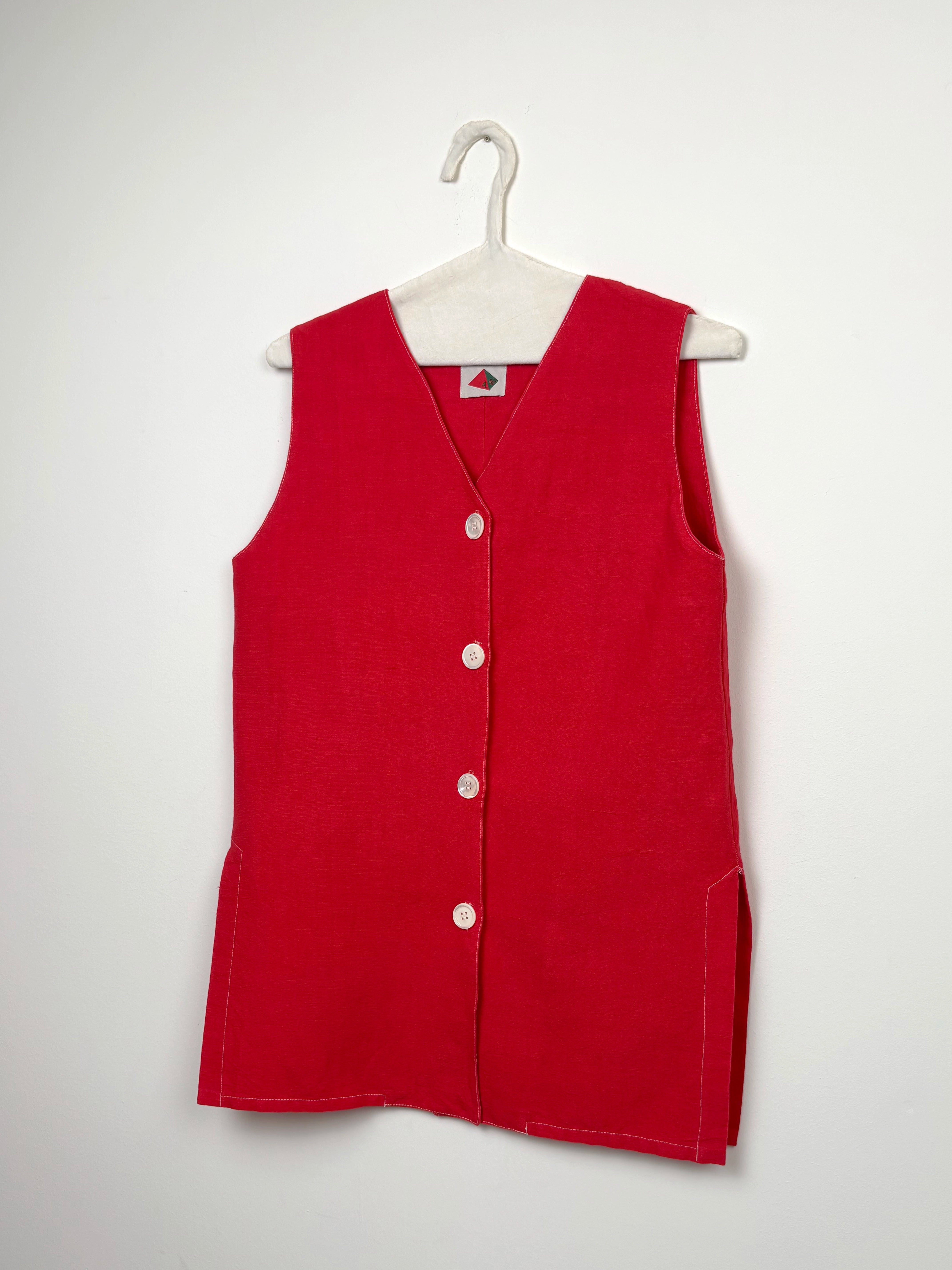 Red dyed long vest