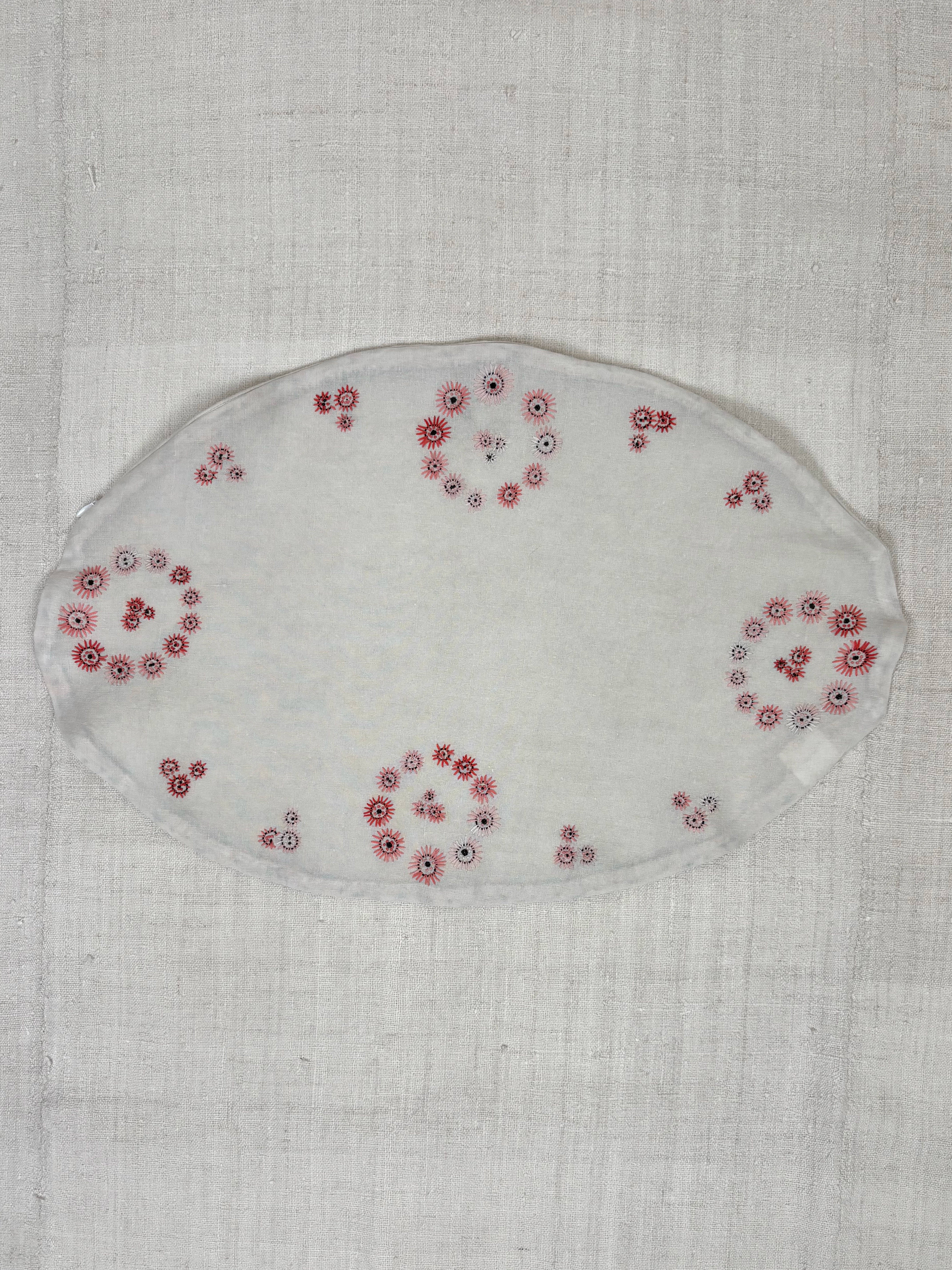 Oval floral pillowcase