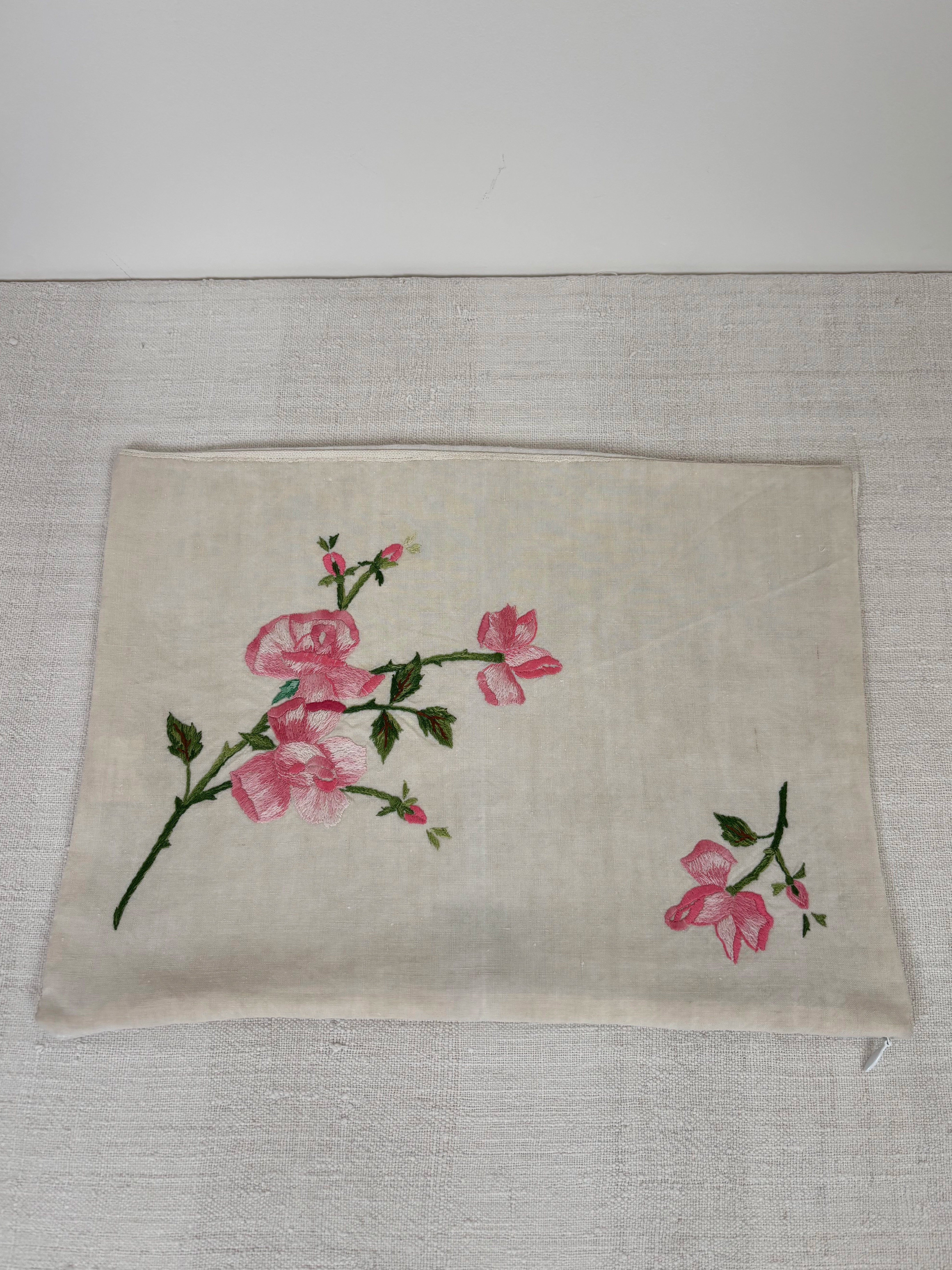 Rosebush pillowcase