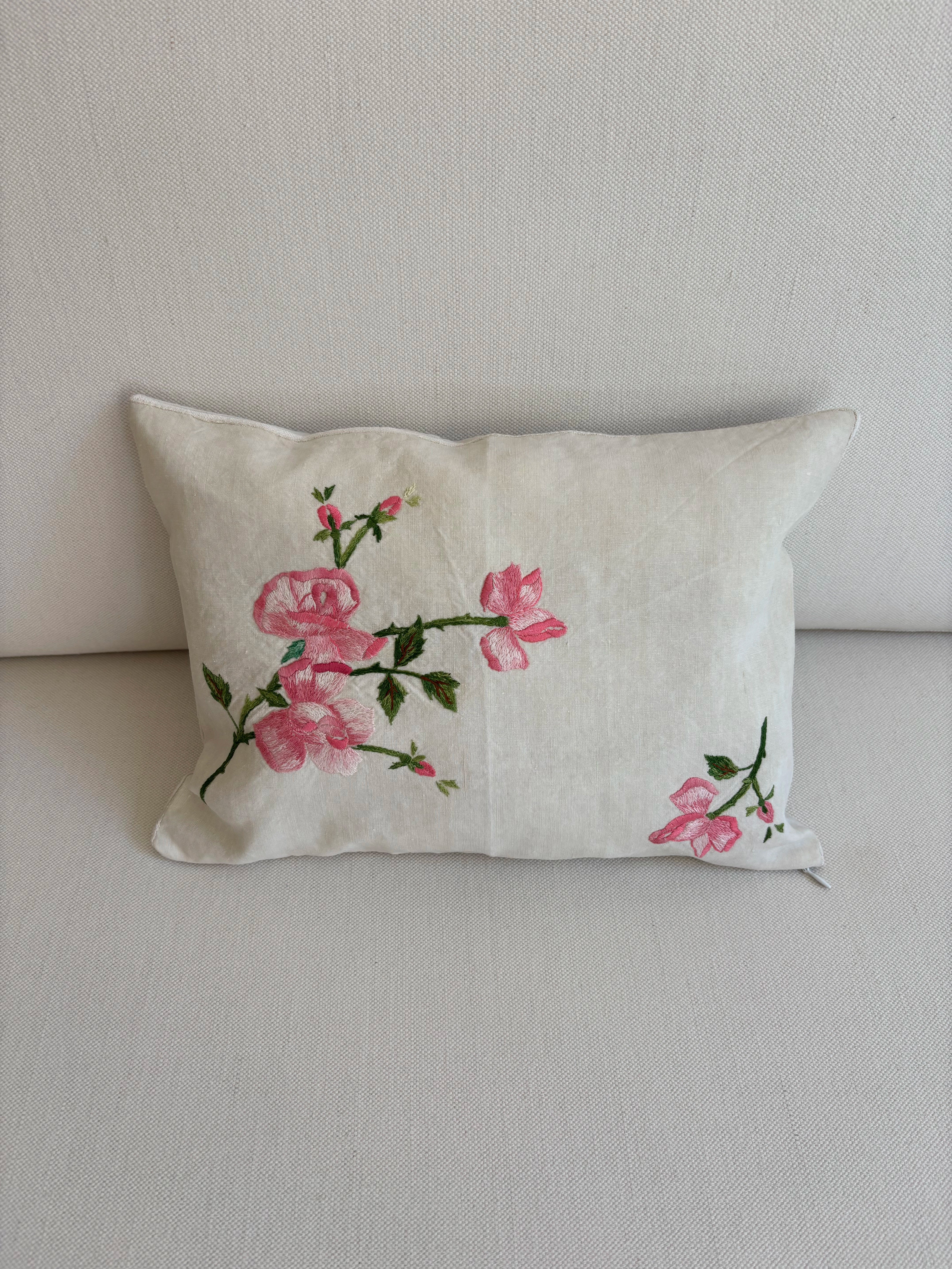 Rosebush pillowcase