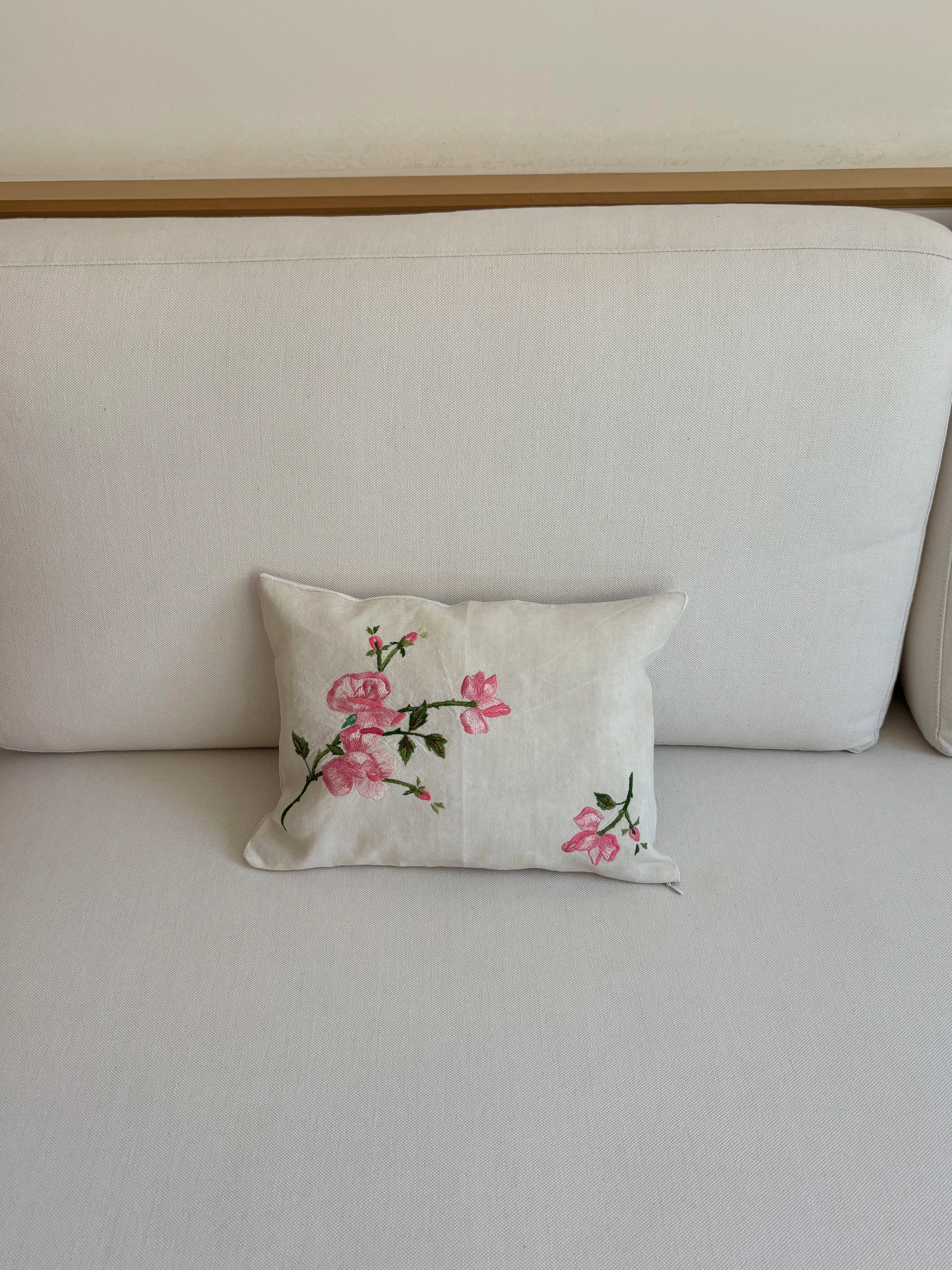Rosebush pillowcase